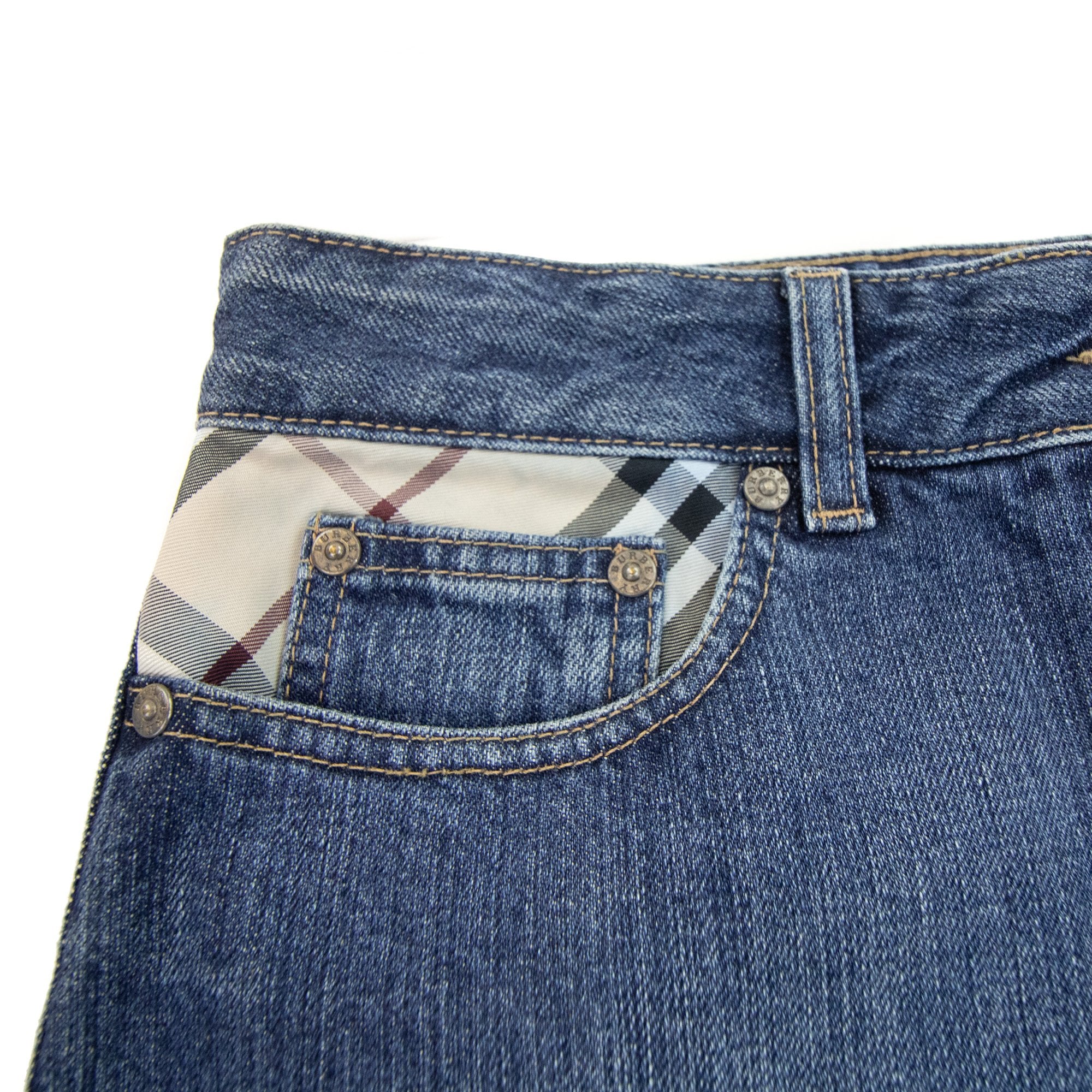Burberry Woman Check Pocket Denim 190skirt Denim