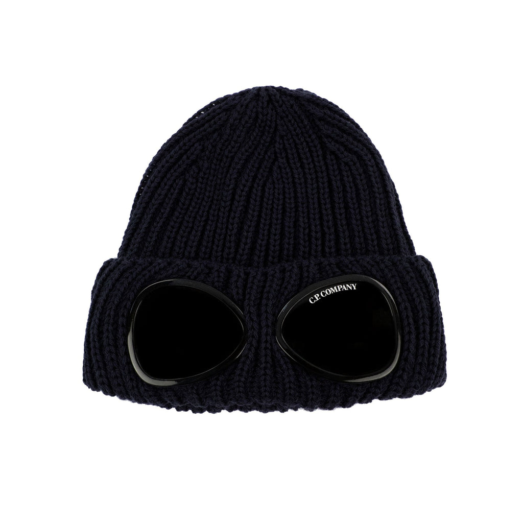 Cp Company Undersixteen Kids Merino Wool Goggle Beanie Navy 888