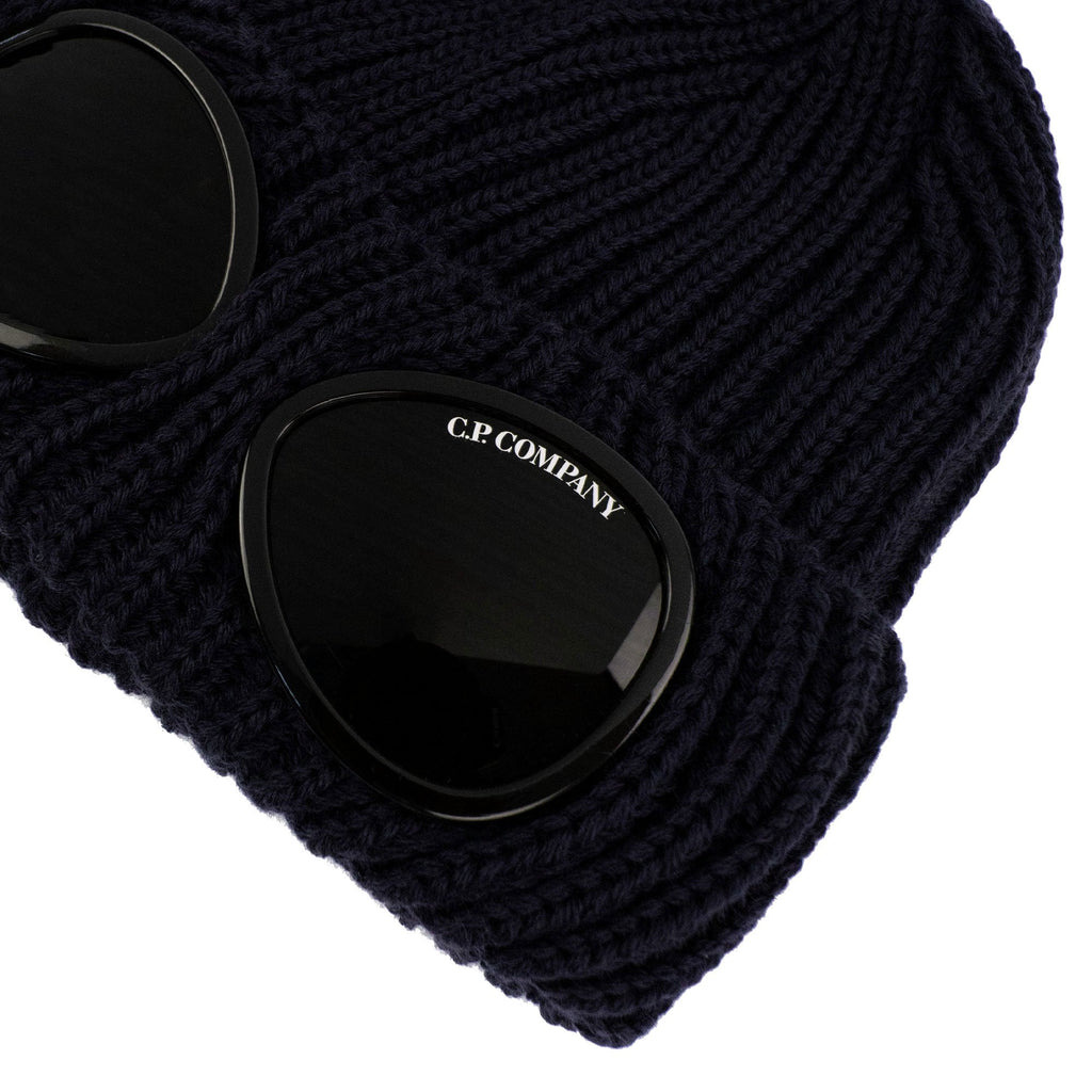 Cp Company Undersixteen Kids Merino Wool Goggle Beanie Navy 888