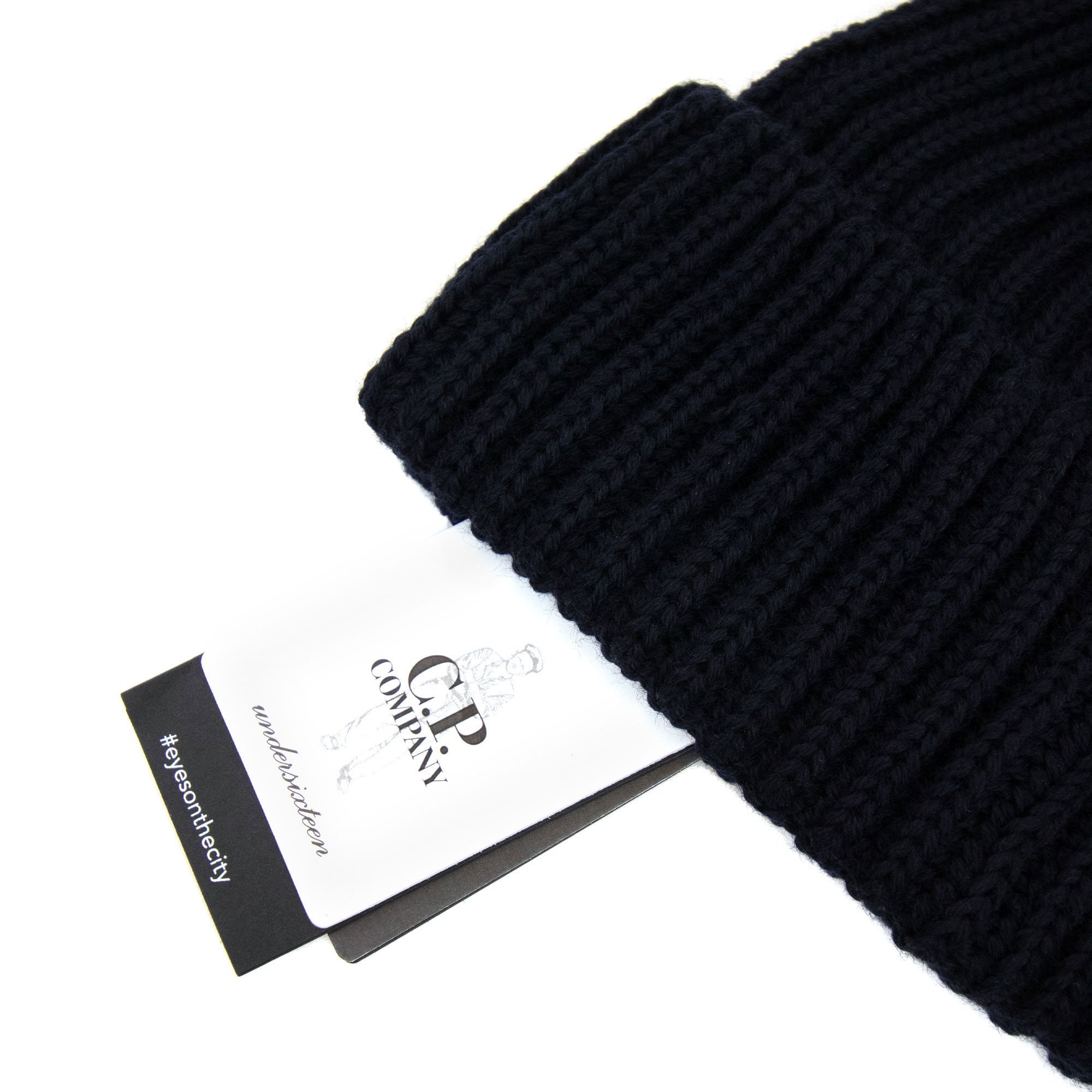 Cp Company Undersixteen Kids Merino Wool Goggle Beanie Navy 888