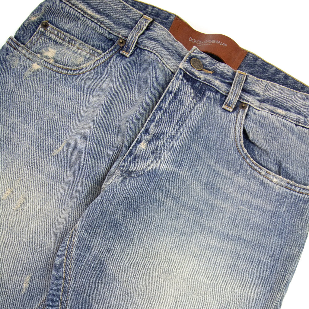 Dolce & Gabbana 16 Classic Ripped Jeans Light Denim