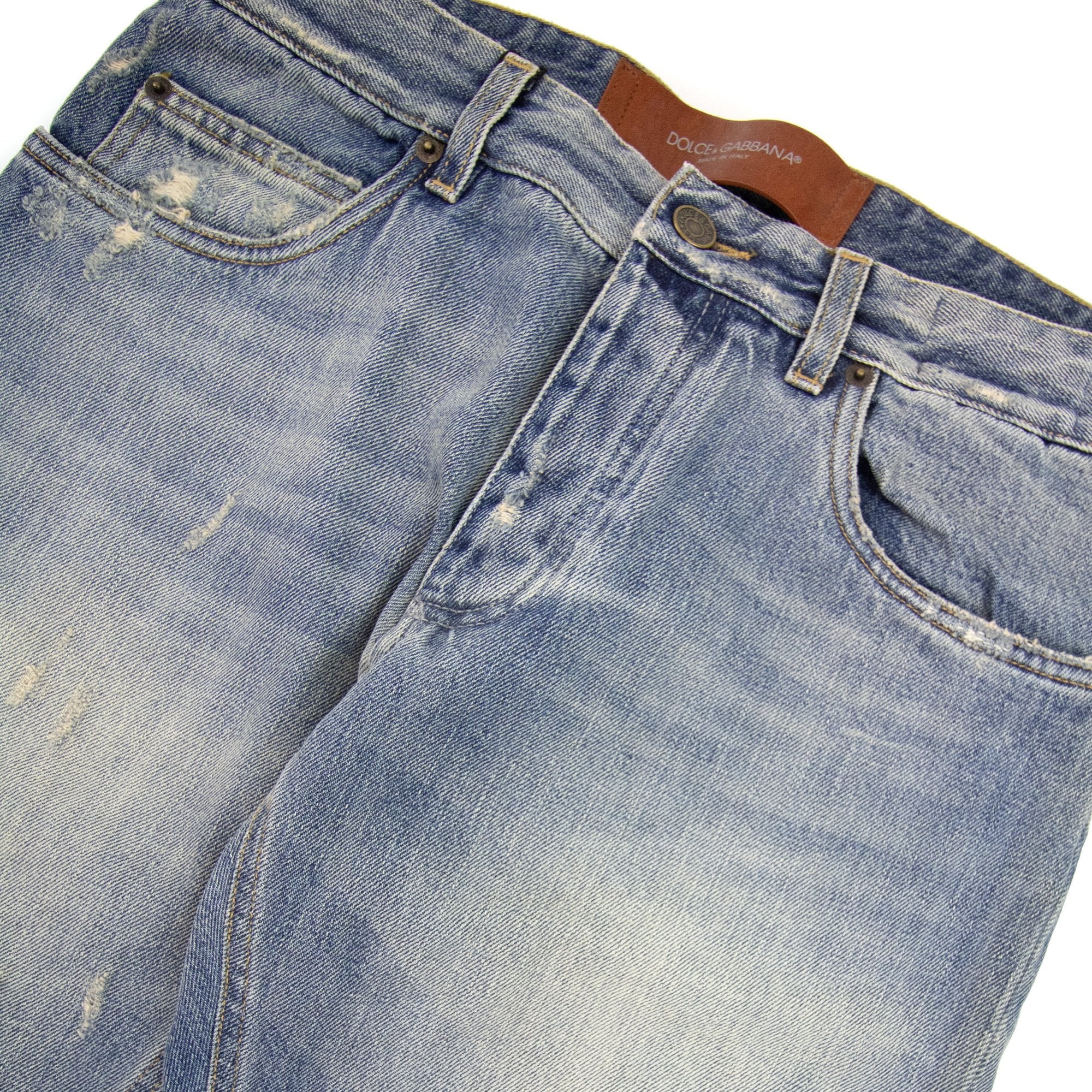 Dolce & Gabbana 16 Classic Ripped Jeans Light Denim