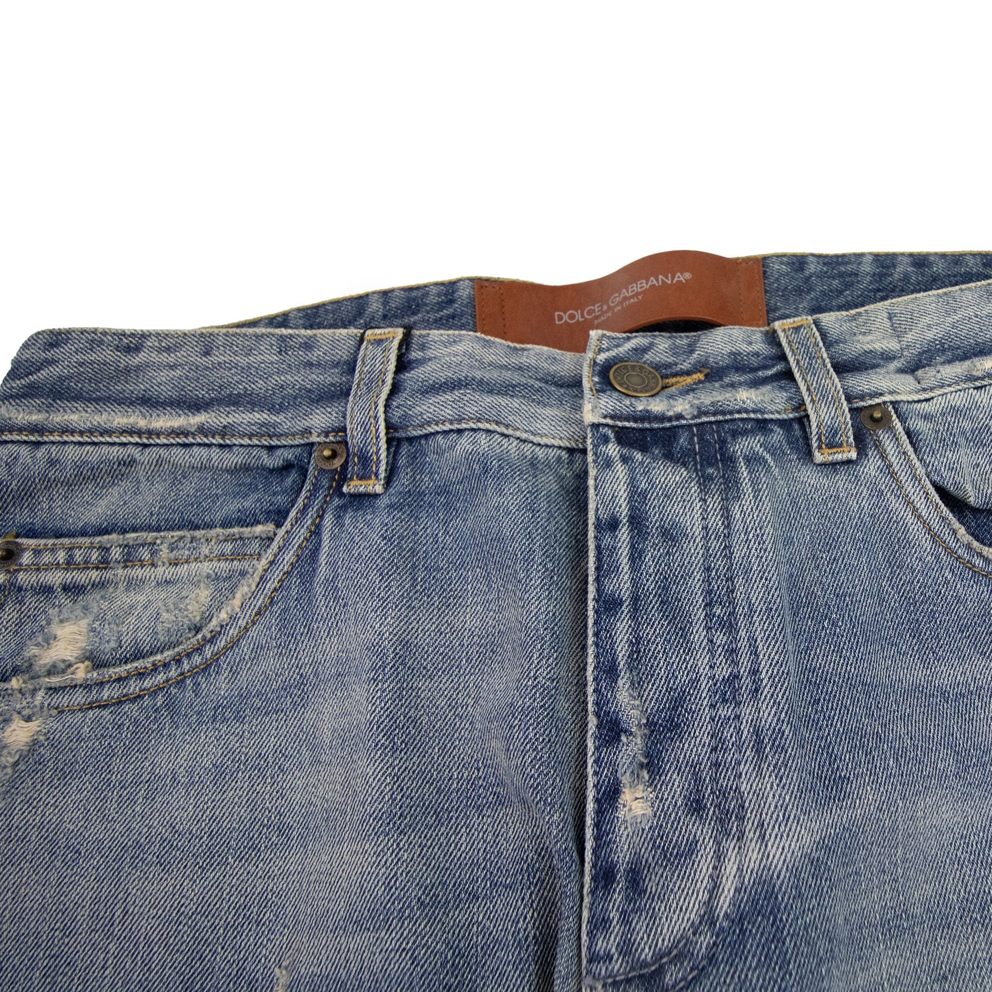Dolce & Gabbana 16 Classic Ripped Jeans Light Denim