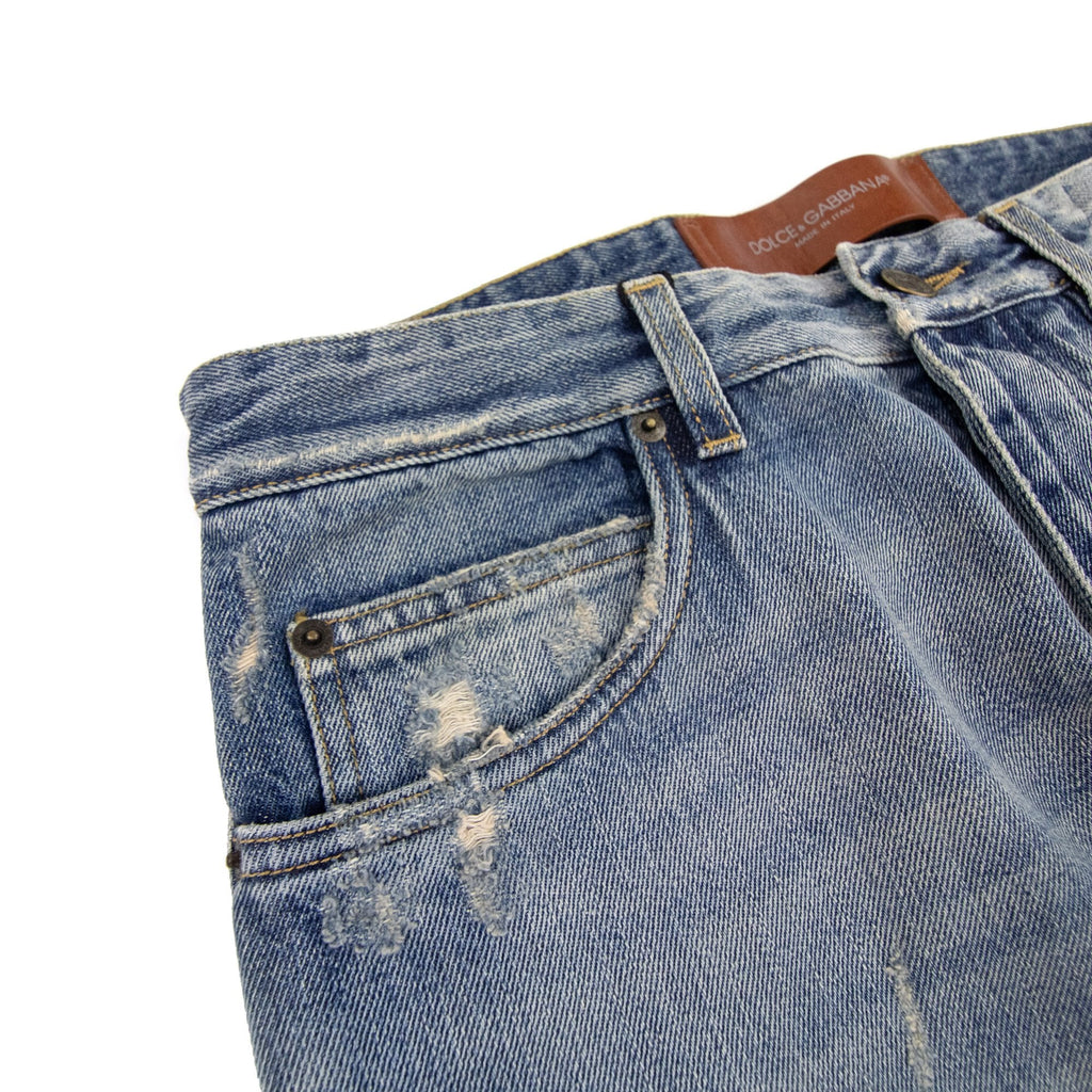Dolce & Gabbana 16 Classic Ripped Jeans Light Denim
