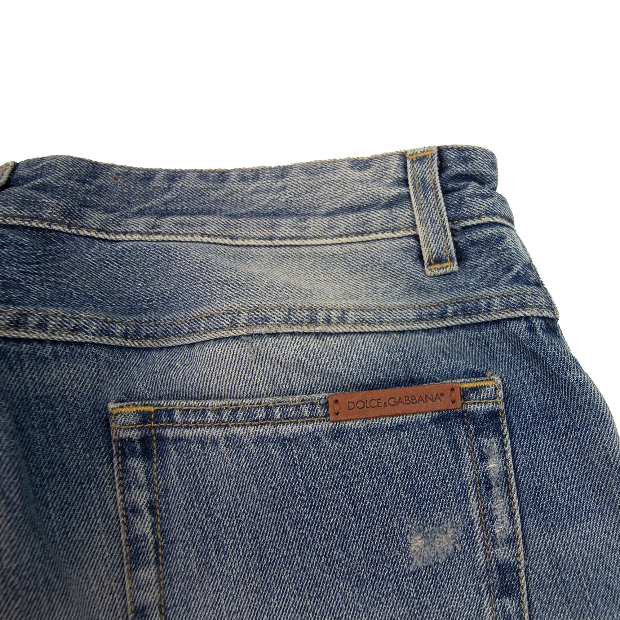 Dolce & Gabbana 16 Classic Ripped Jeans Light Denim