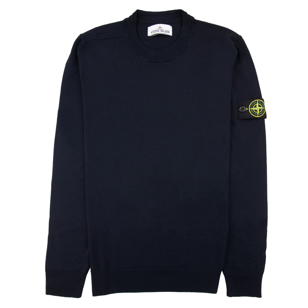 Stone Island 510c4 Pure Light Wool Crewneck Navy Blue V0020