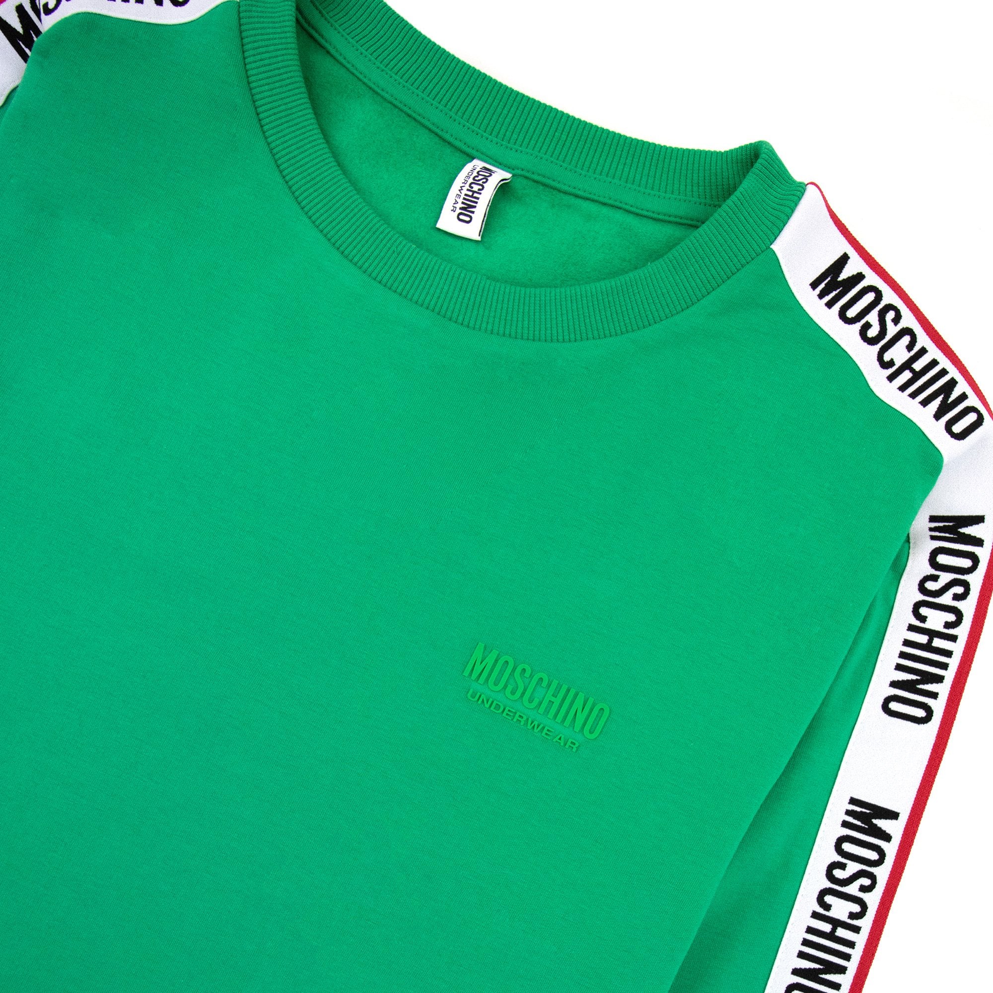 Moschino Underwear Tape Logo Crew Neck Sweatshirt Green