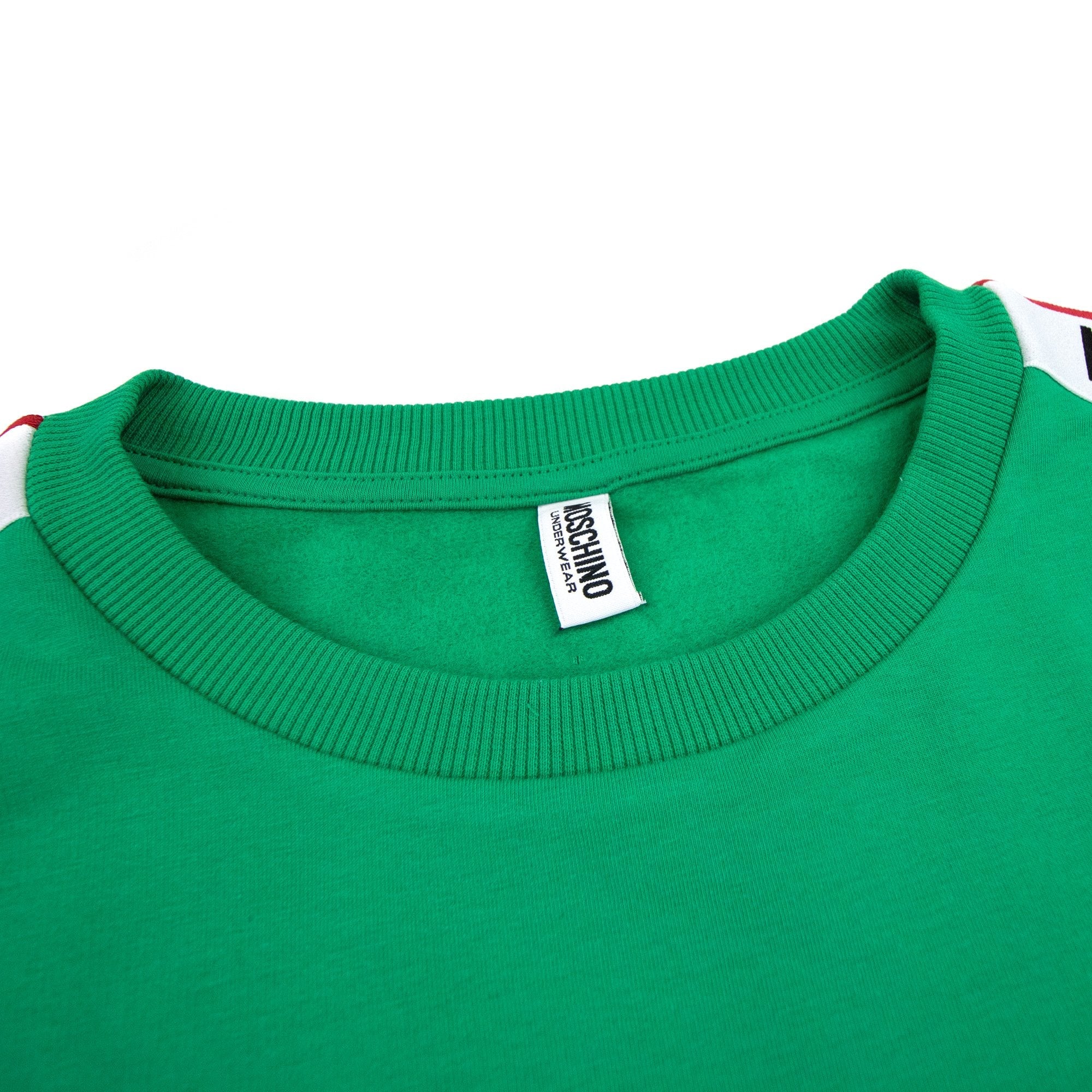 Moschino Underwear Tape Logo Crew Neck Sweatshirt Green