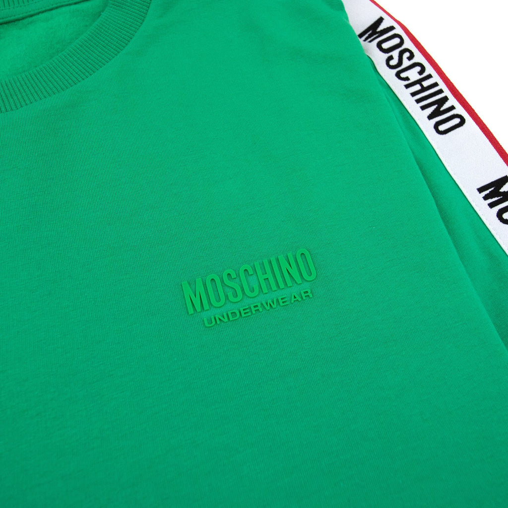 Moschino Underwear Tape Logo Crew Neck Sweatshirt Green