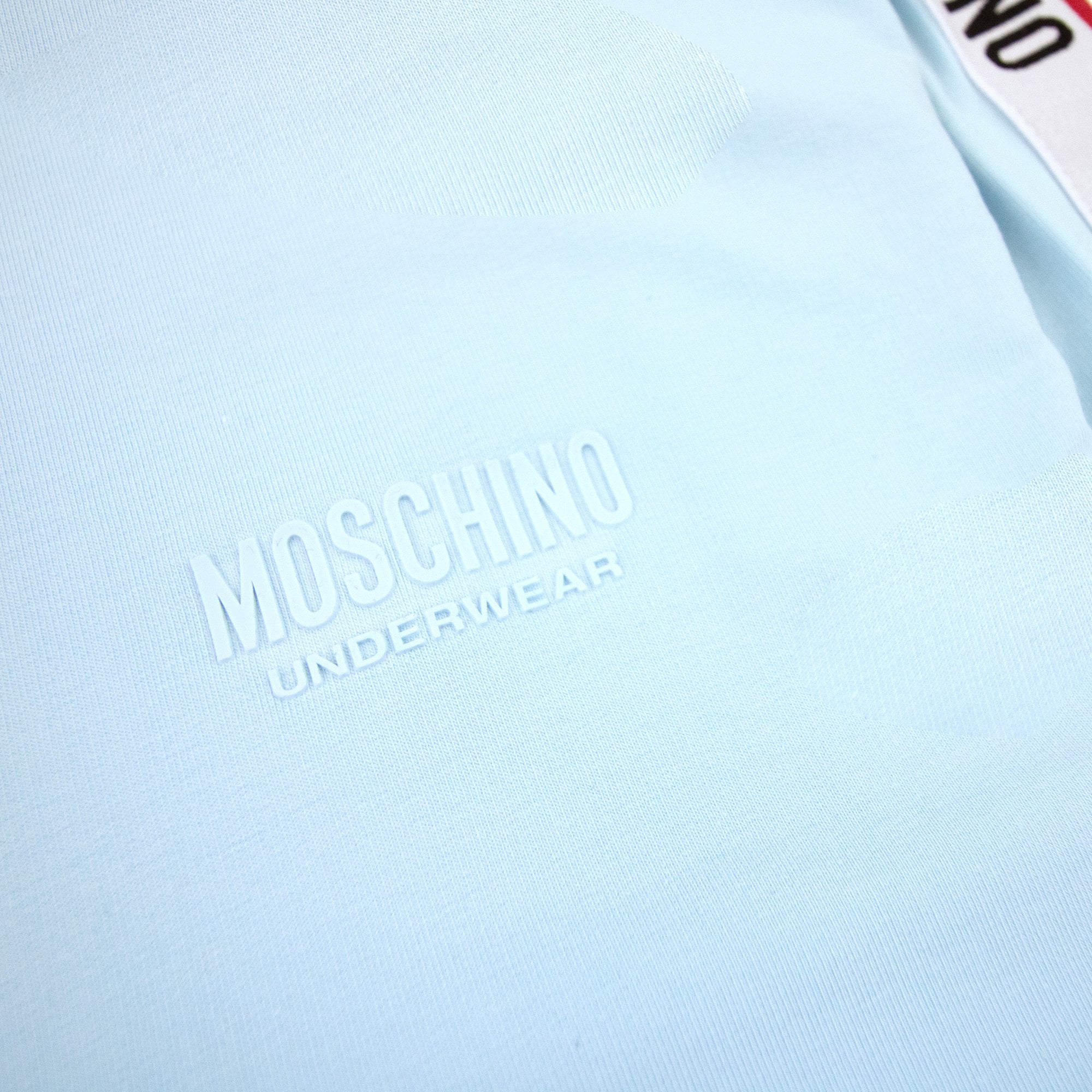 Moschino Underwear Tape Logo Crew Neck Sweatshirt Sky Blue 0332