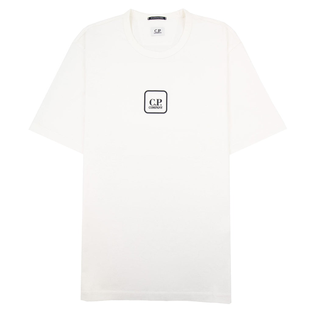 Cp Company Metropolis Series Mercerized Jersey Reverse Logo Print T Shirt White 101