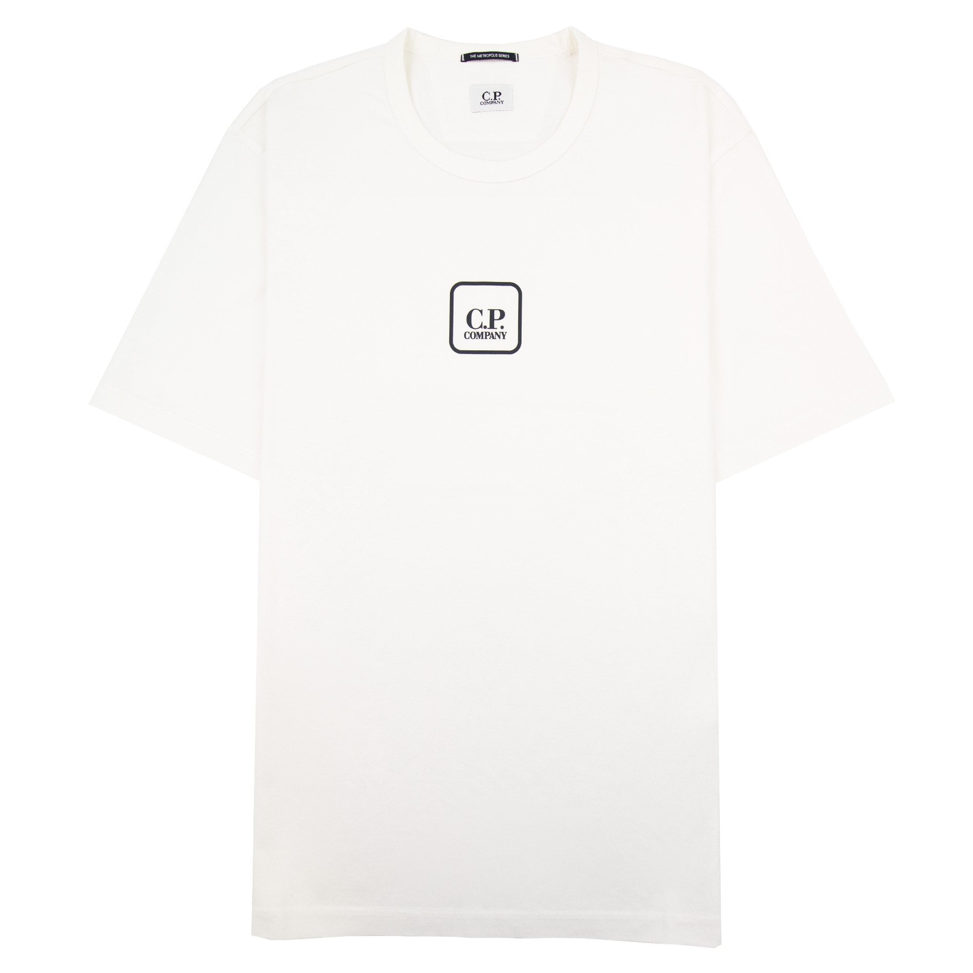 Cp Company Metropolis Series Mercerized Jersey Reverse Logo Print T Shirt White 101