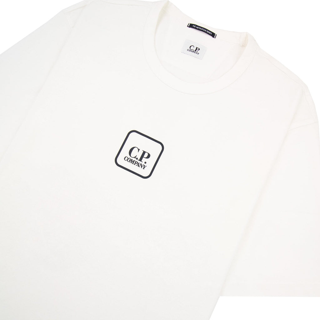 Cp Company Metropolis Series Mercerized Jersey Reverse Logo Print T Shirt White 101