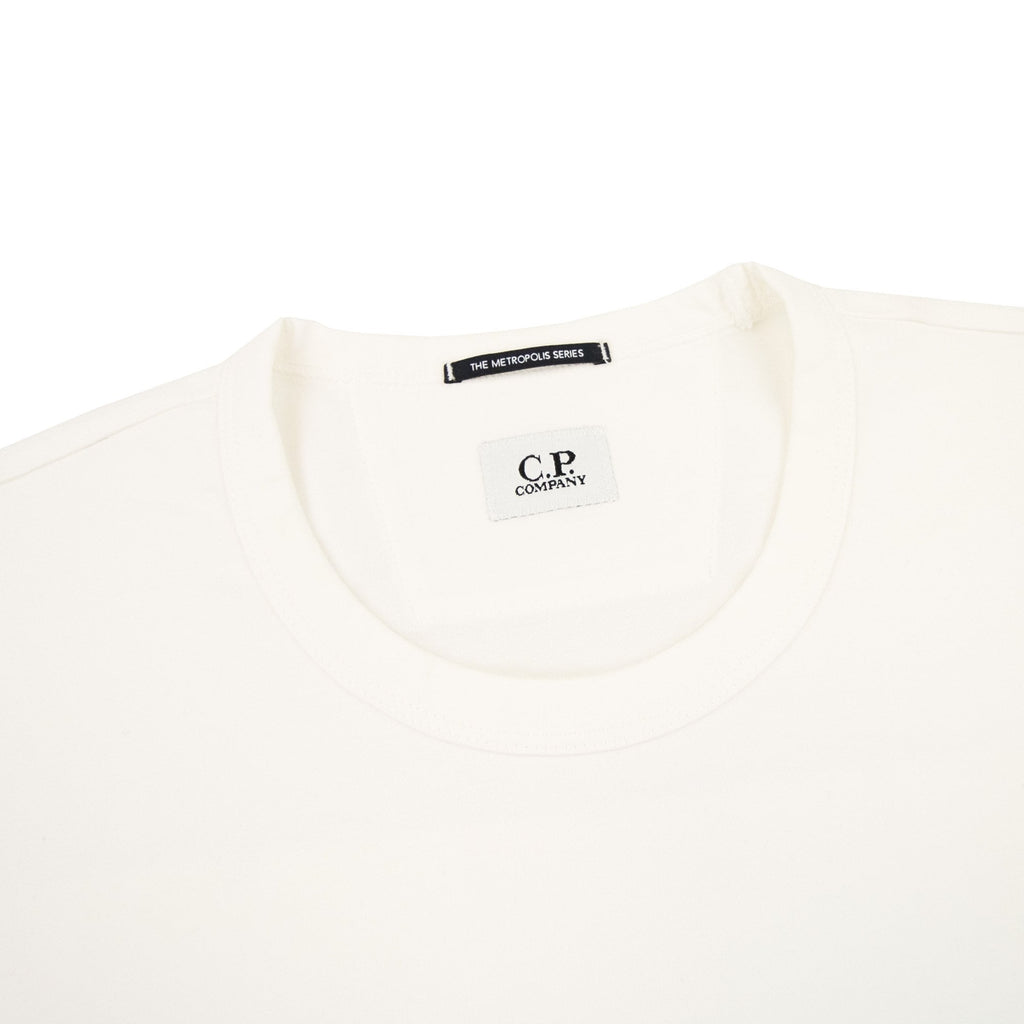 Cp Company Metropolis Series Mercerized Jersey Reverse Logo Print T Shirt White 101