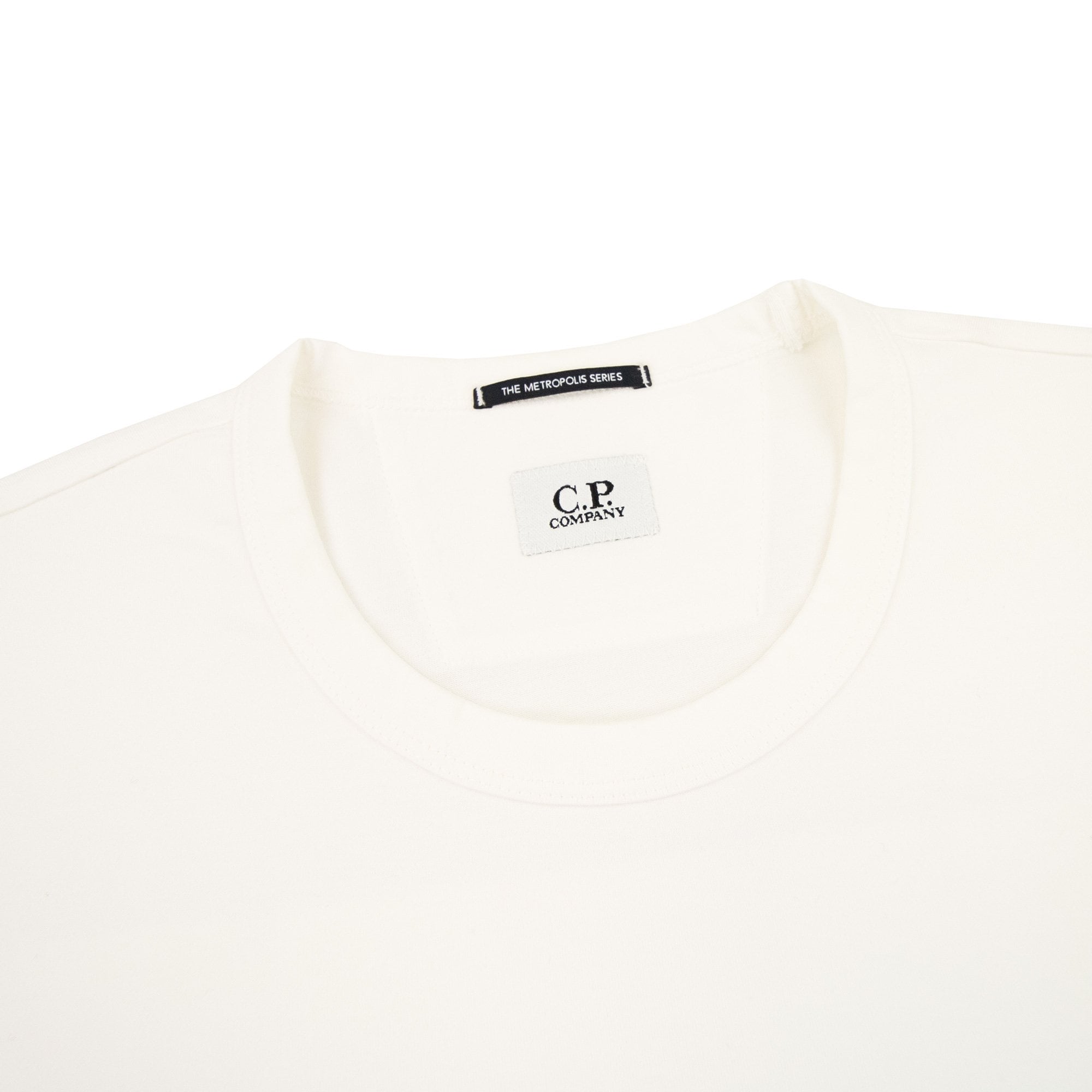 Cp Company Metropolis Series Mercerized Jersey Reverse Logo Print T Shirt White 101