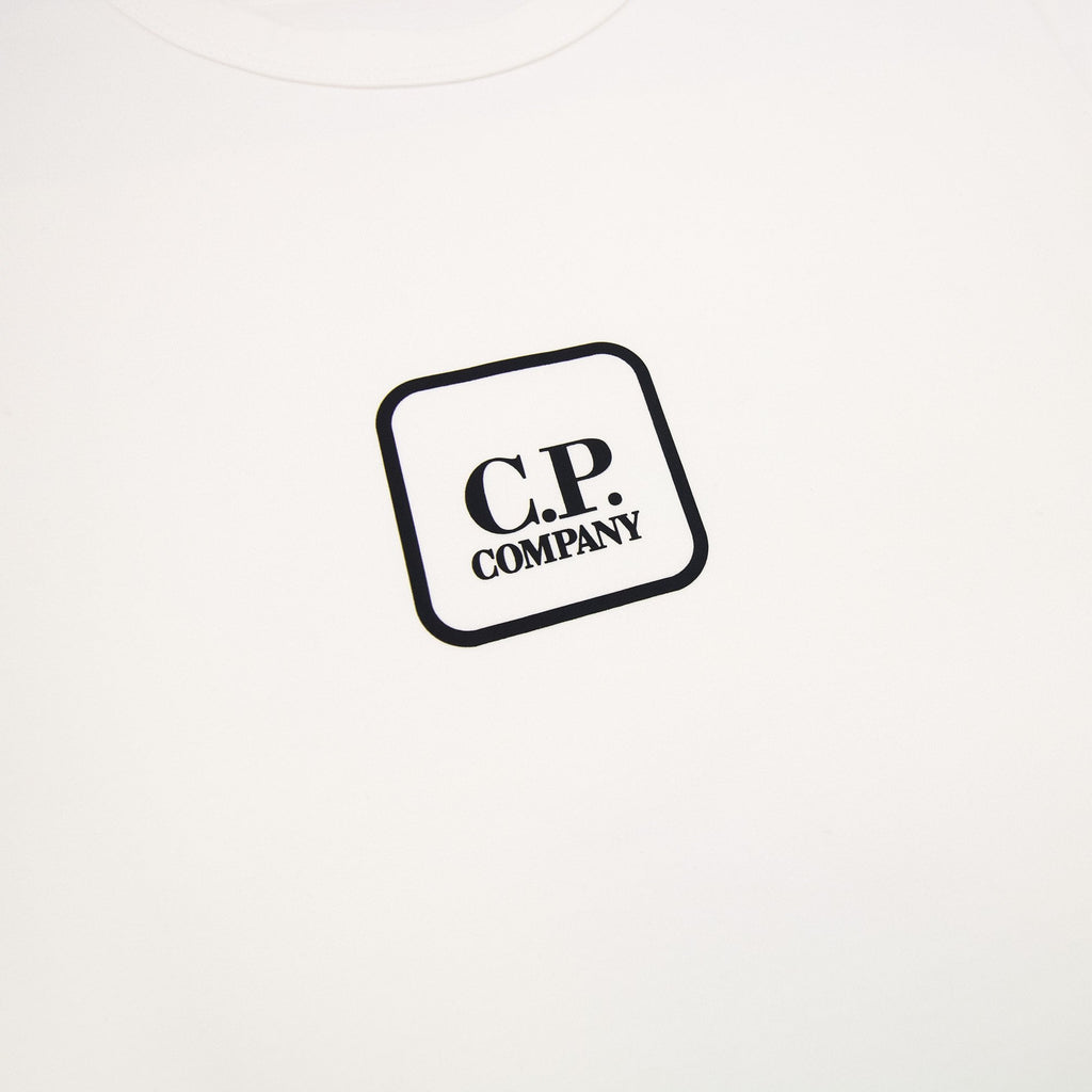 Cp Company Metropolis Series Mercerized Jersey Reverse Logo Print T Shirt White 101