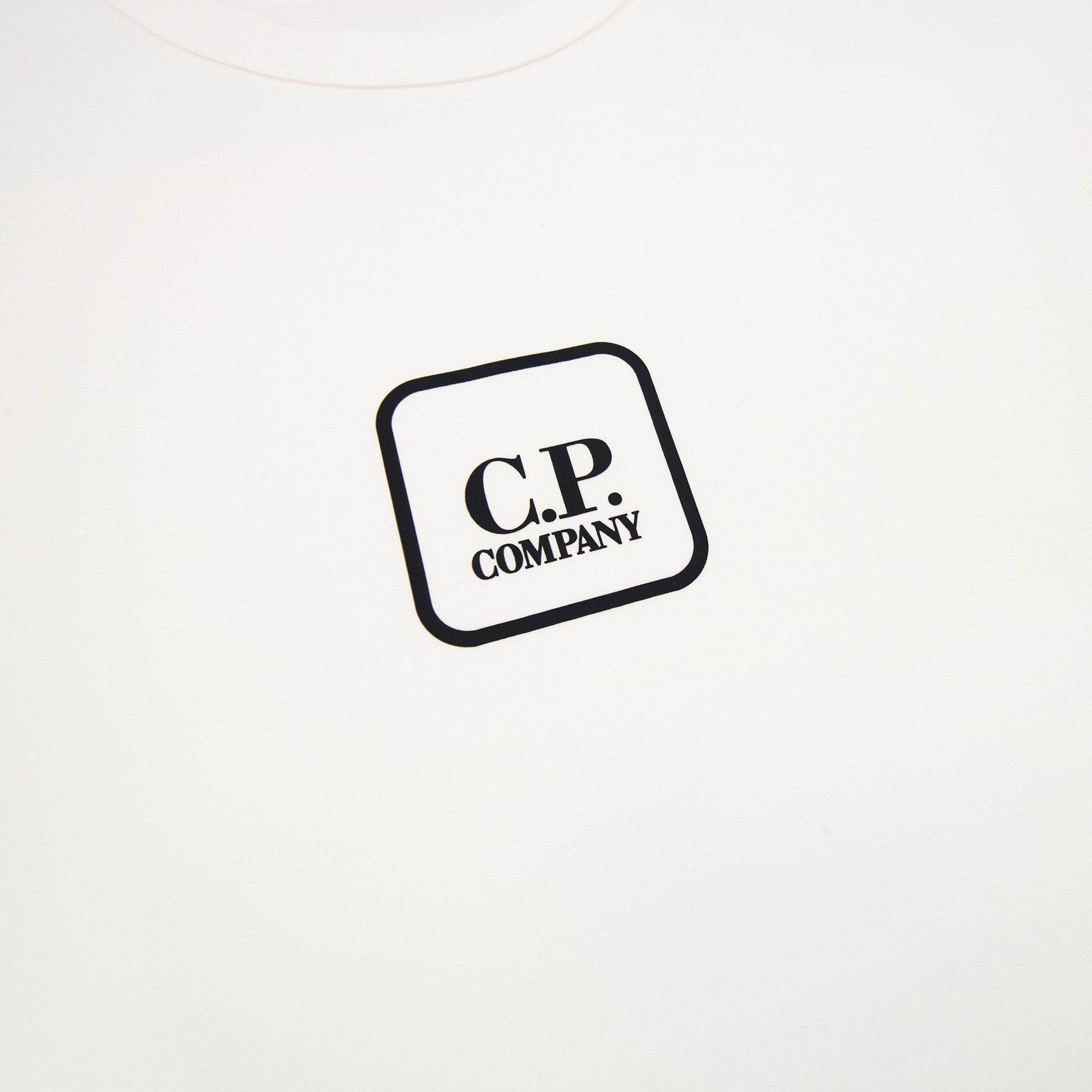 Cp Company Metropolis Series Mercerized Jersey Reverse Logo Print T Shirt White 101