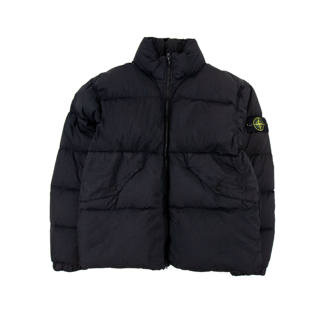 Stone Island 40623 Garment Dyed Crinkle Reps Recycled Nylon Down Black V0029