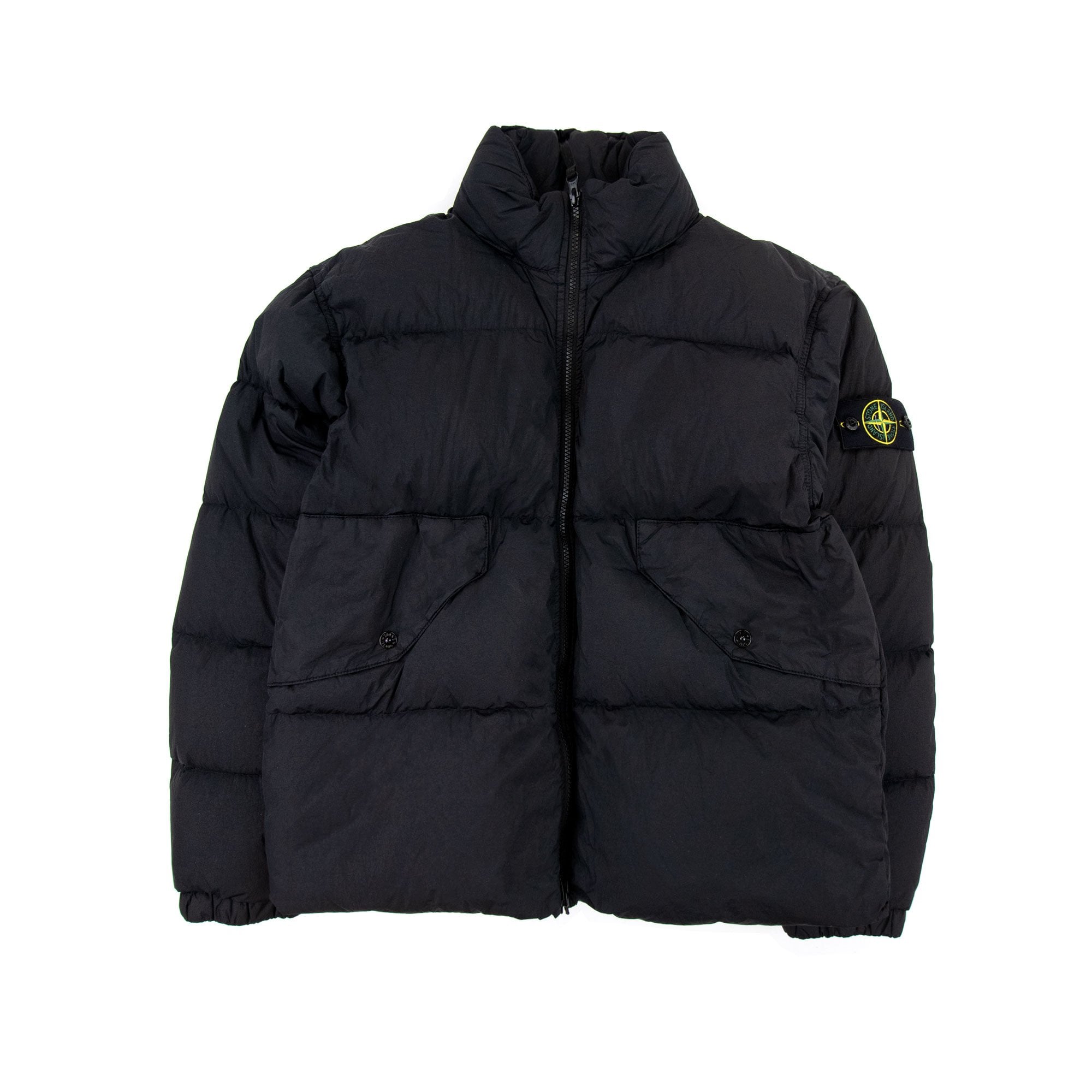 Stone Island 40623 Garment Dyed Crinkle Reps Recycled Nylon Down Black V0029