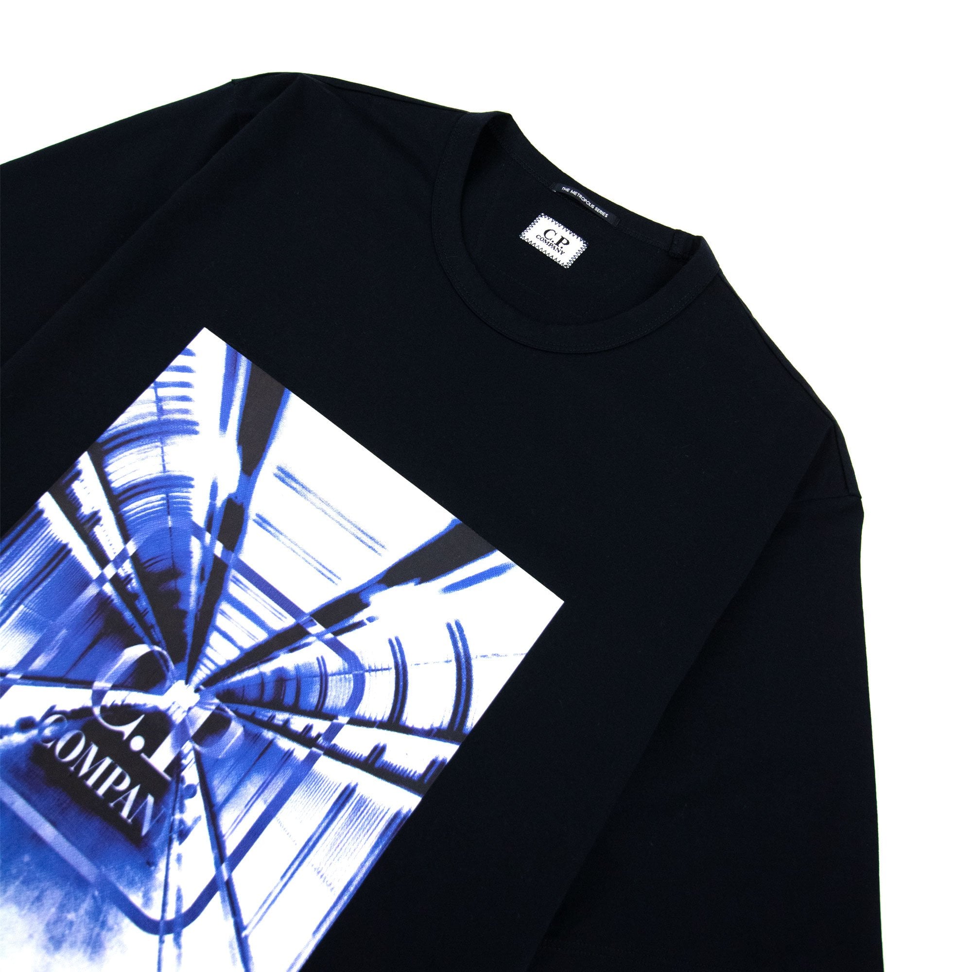 Cp Company Metropolis Series Mercerized Jersey Logo Print T Shirt Navy 888