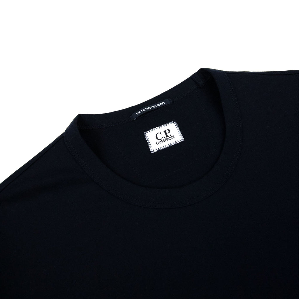 Cp Company Metropolis Series Mercerized Jersey Logo Print T Shirt Navy 888
