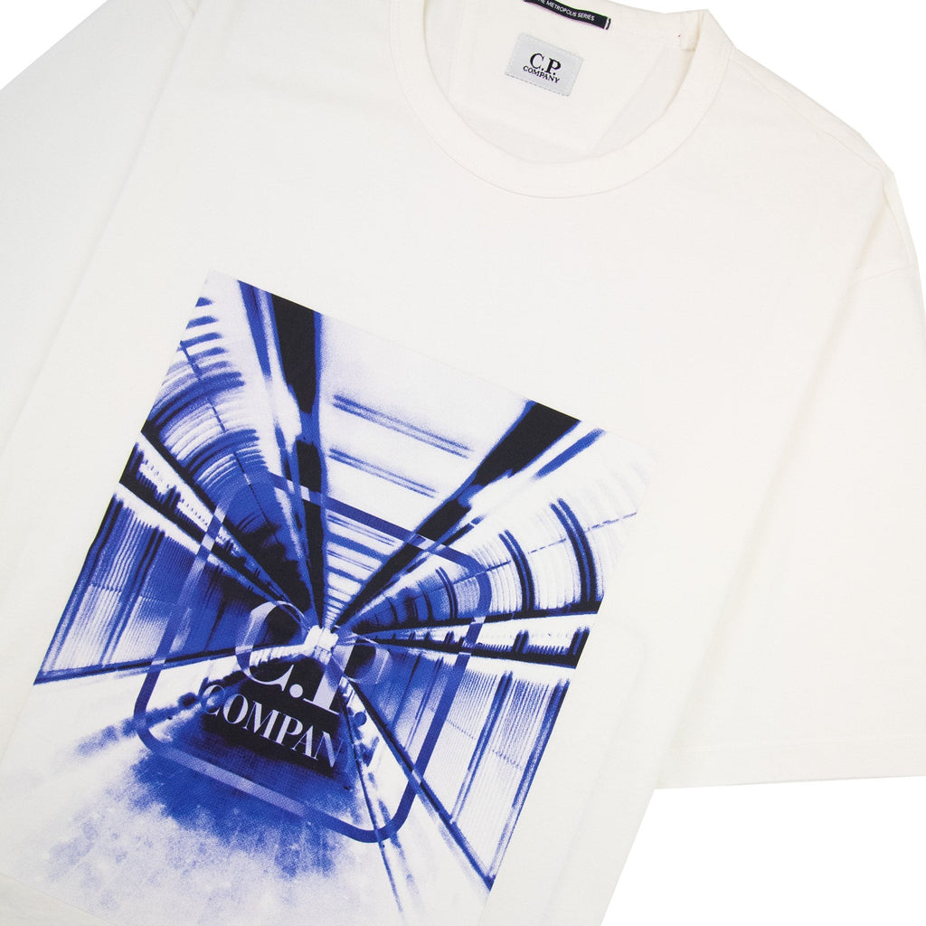 Cp Company Metropolis Series Mercerized Jersey Logo Print T Shirt White 101