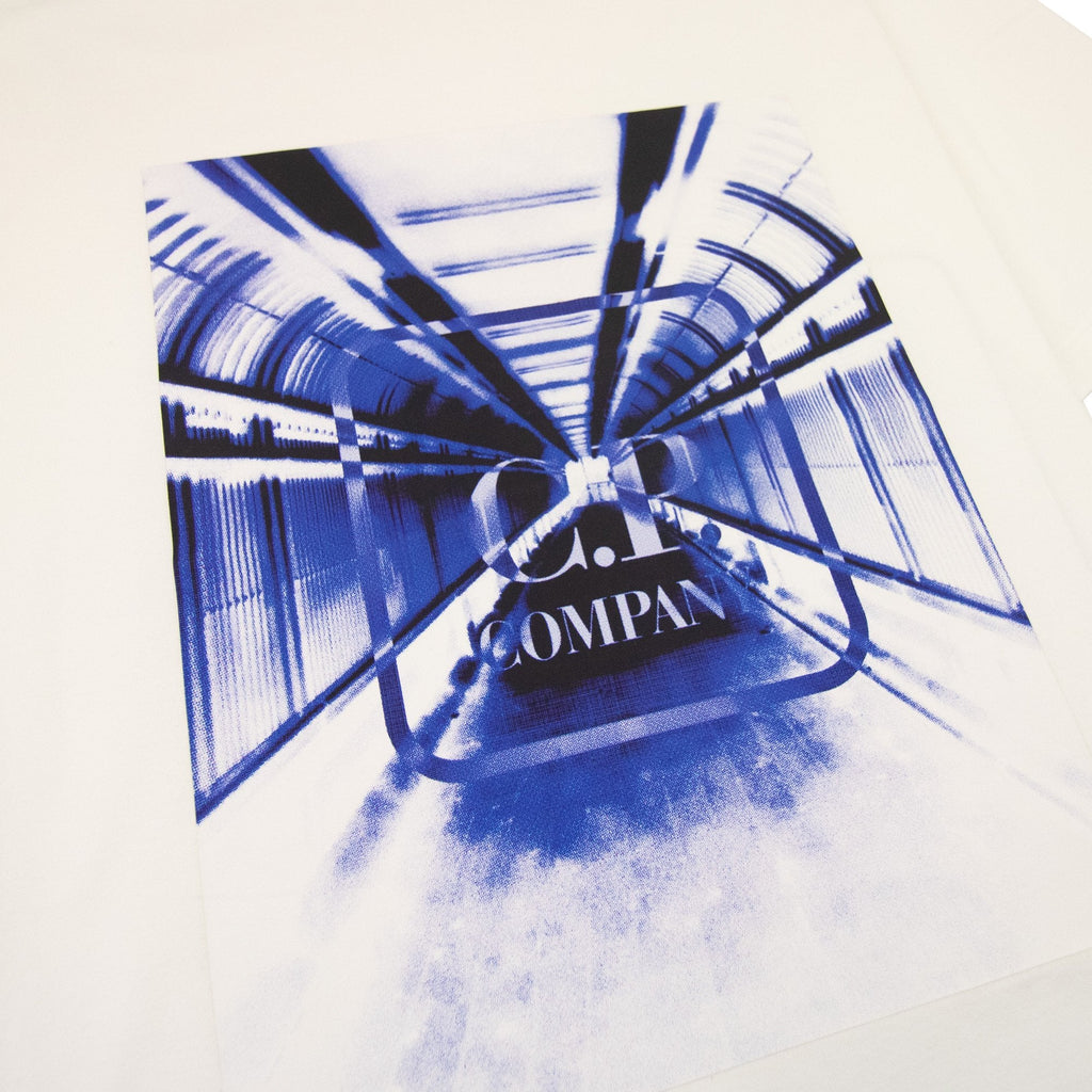 Cp Company Metropolis Series Mercerized Jersey Logo Print T Shirt White 101