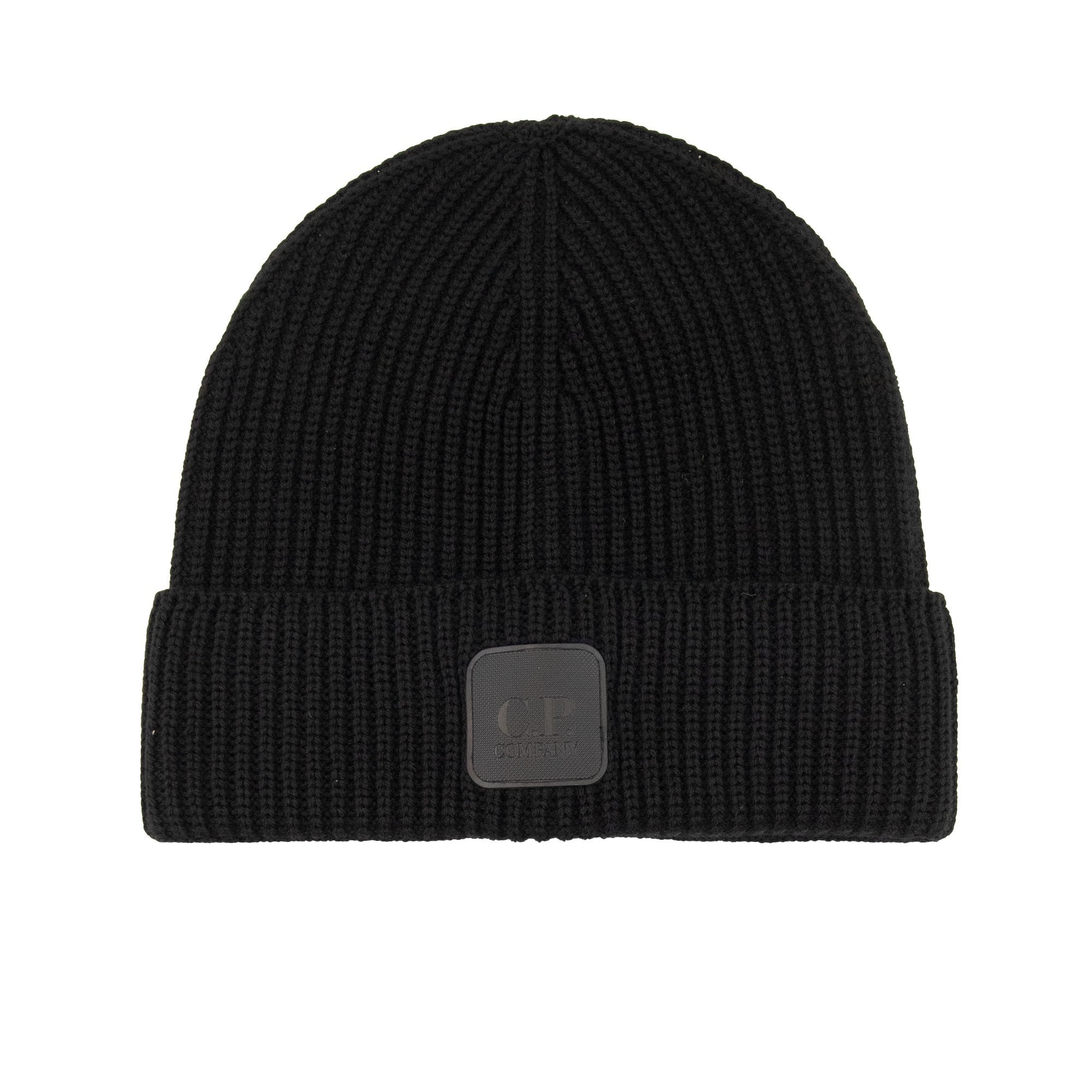 Cp Company Metropolis Series Extrafine Merino Wool Logo Beanie Black 999