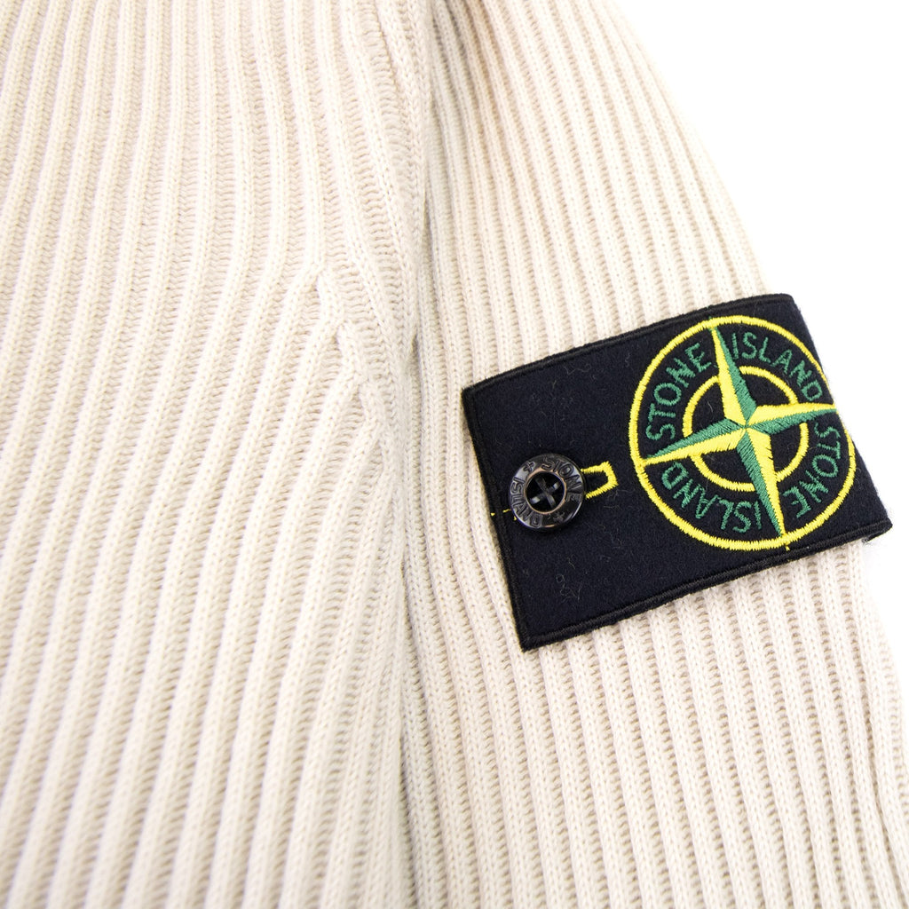 Stone Island 552c2 Turtleneck Knit In Full Rib Wool Stucco V0097