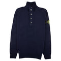 Stone Island 540a3 Half Zip Knit In Lambswool Pop Over Sweater Navy A0020