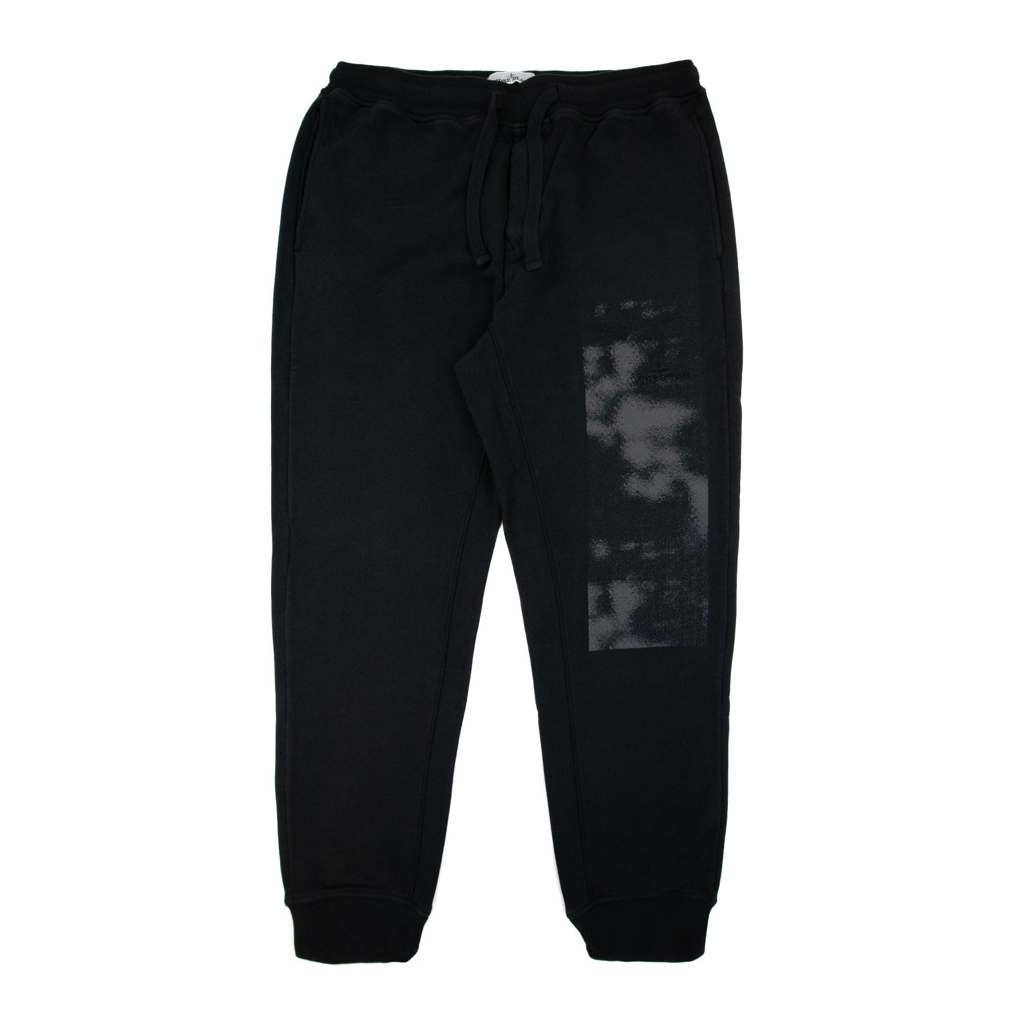 Stone Island 66762 ‘foam Two’ Print And Embroidery Bottoms Black V0029