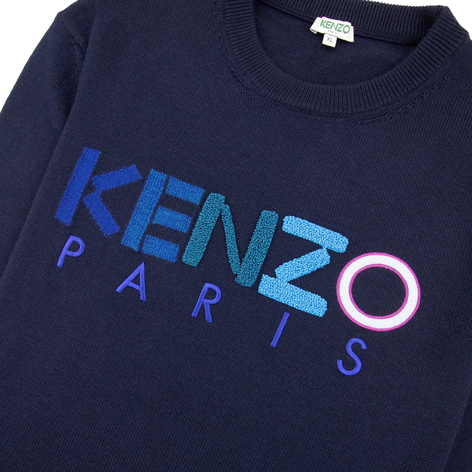Kenzo Writing Knit Navy