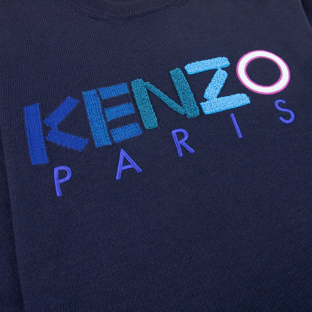 Kenzo Writing Knit Navy