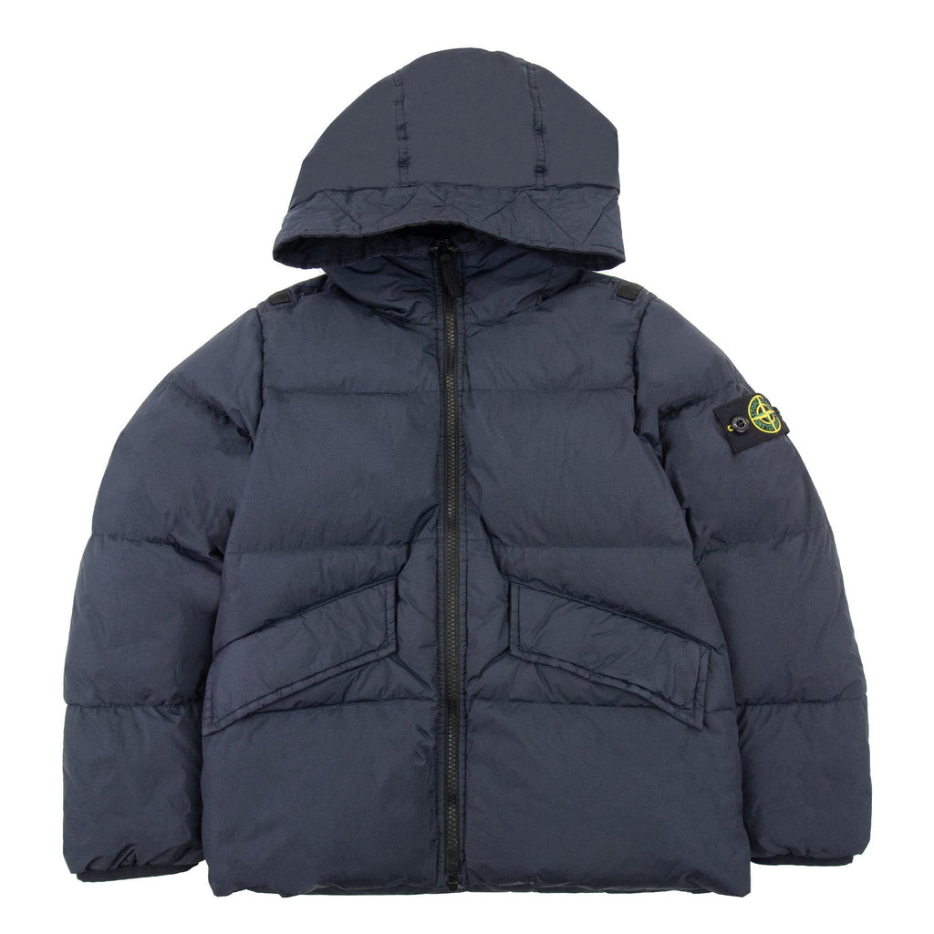 Stone Island Junior 402233 Garment Dyed Crinkle Reps R-ny Down Jacket Navy V0020