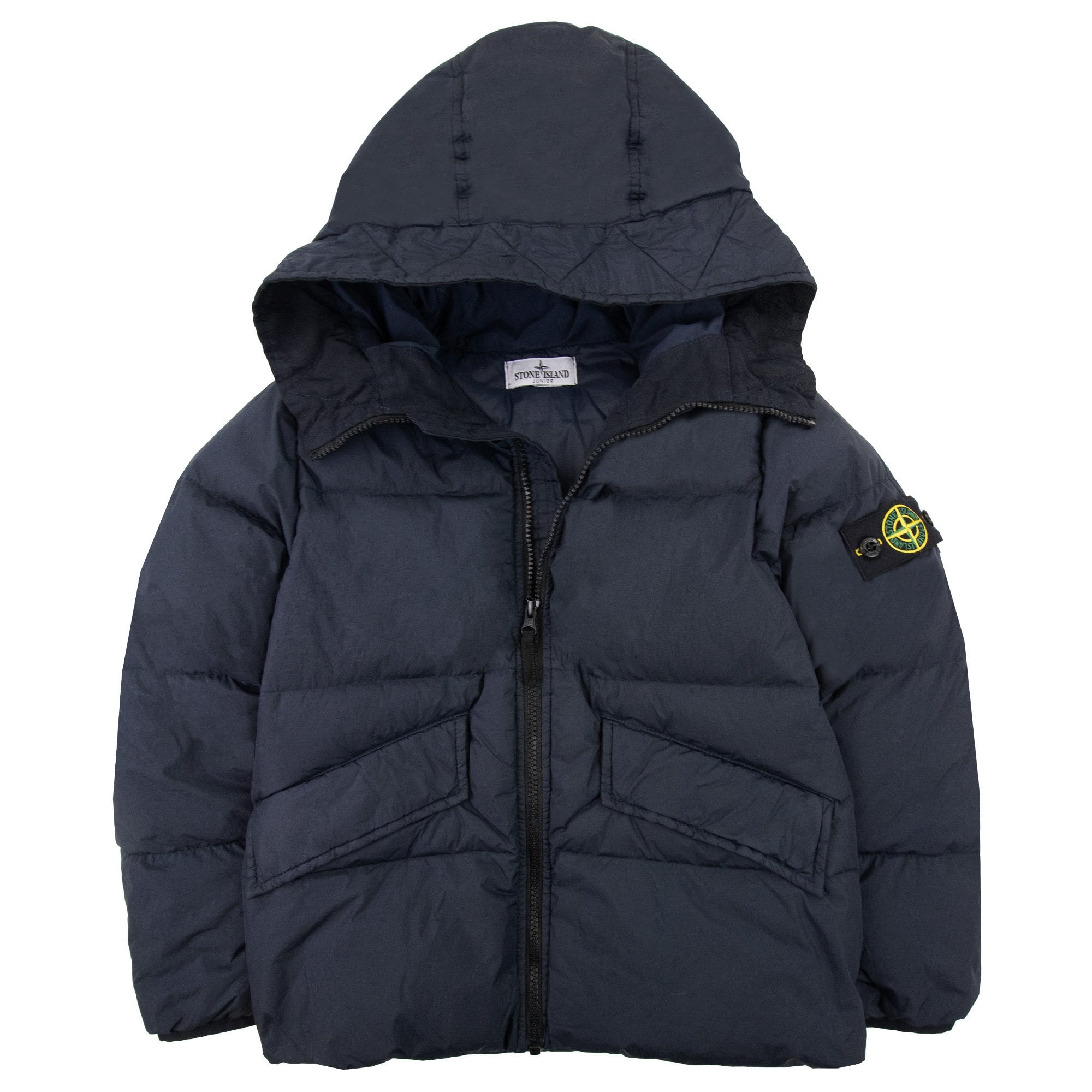 Stone Island Junior 402233 Garment Dyed Crinkle Reps R-ny Down Jacket Navy V0020