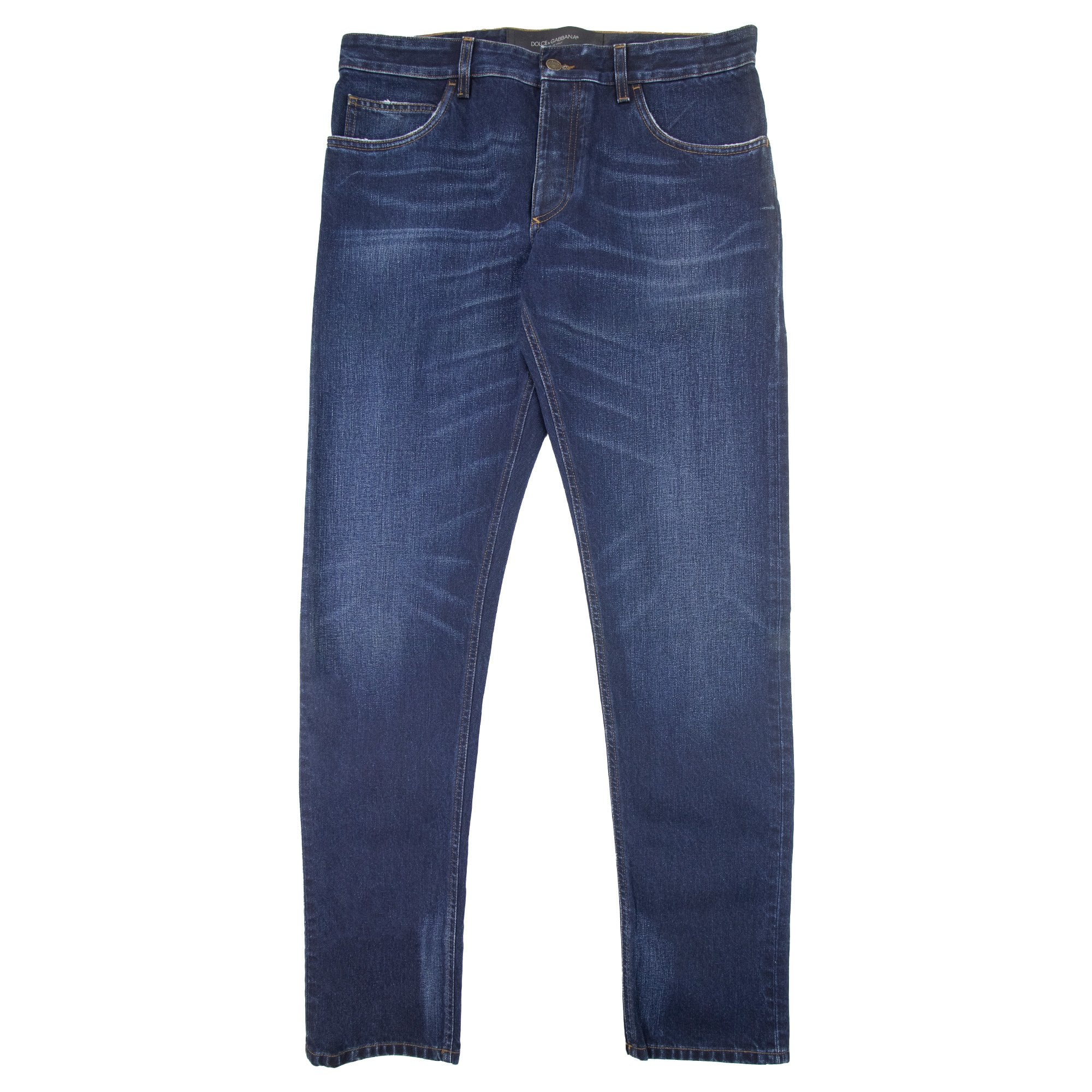 Dolce & Gabbana Classic 18 Rubber Logo Jeans Denim Blue