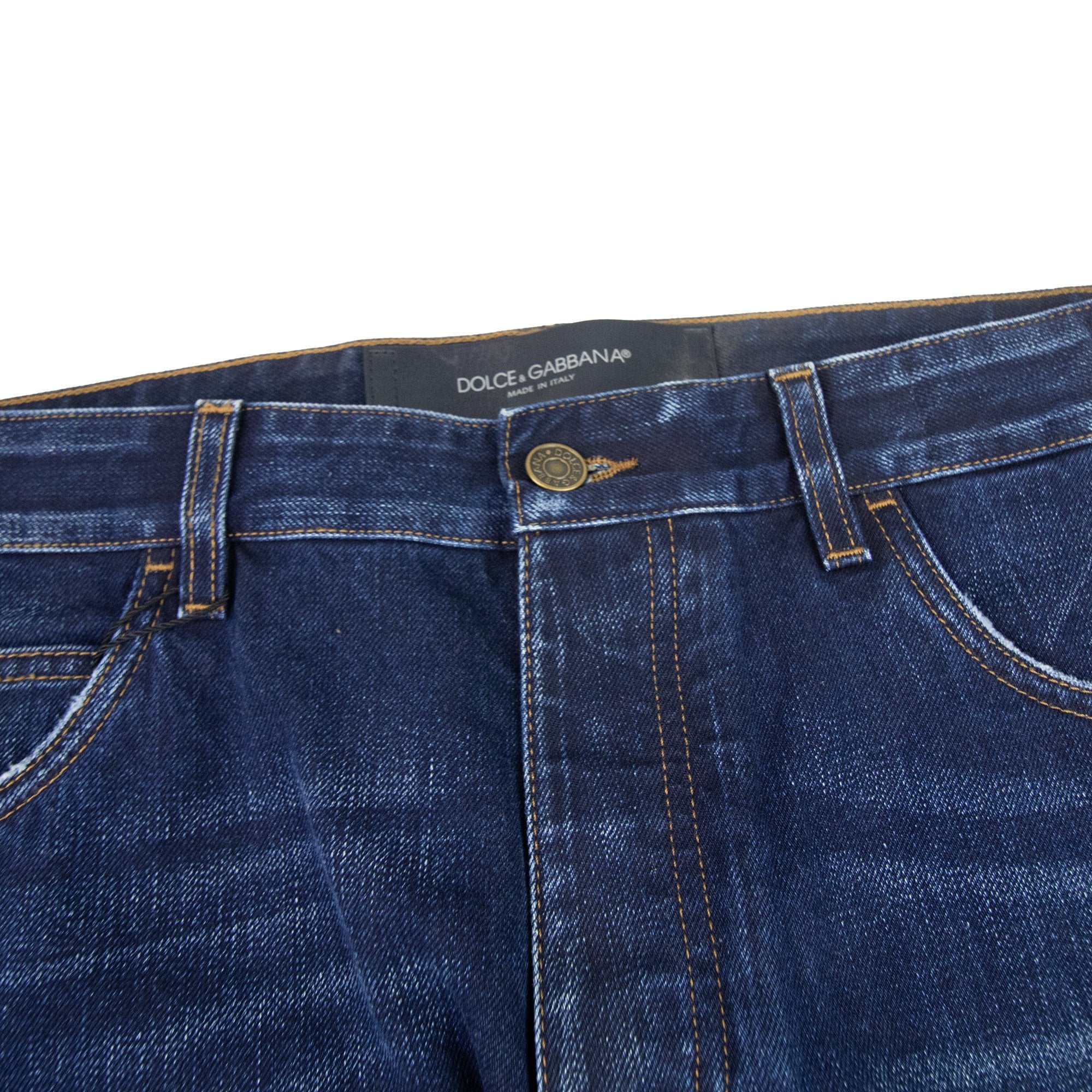 Dolce & Gabbana Classic 18 Rubber Logo Jeans Denim Blue