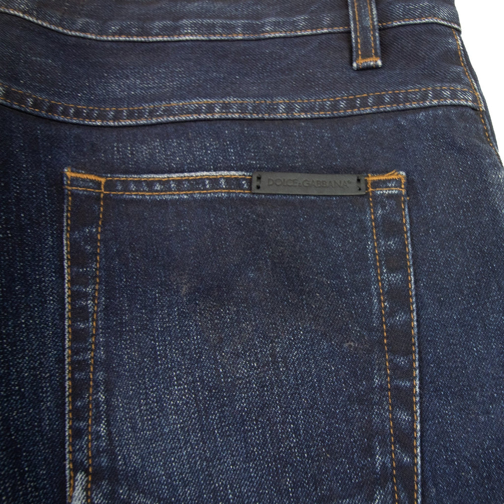 Dolce & Gabbana Classic 18 Rubber Logo Jeans Denim Blue