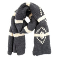 Prada Intarsio Hand Made Knitted Scarf Dark Grey