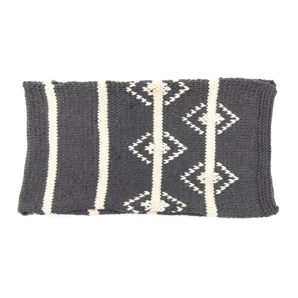 Prada Intarsio Hand Made Knitted Scarf Dark Grey