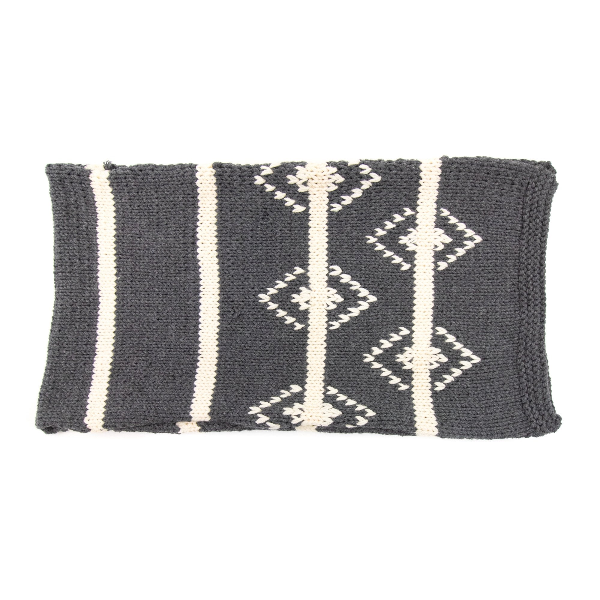 Prada Intarsio Hand Made Knitted Scarf Dark Grey