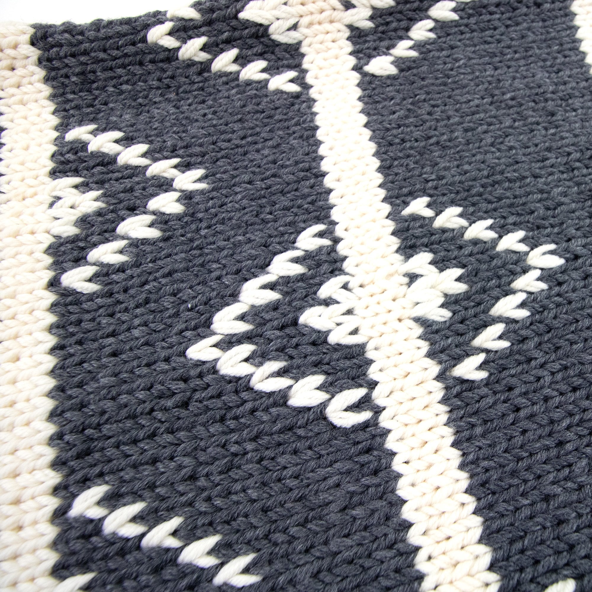 Prada Intarsio Hand Made Knitted Scarf Dark Grey
