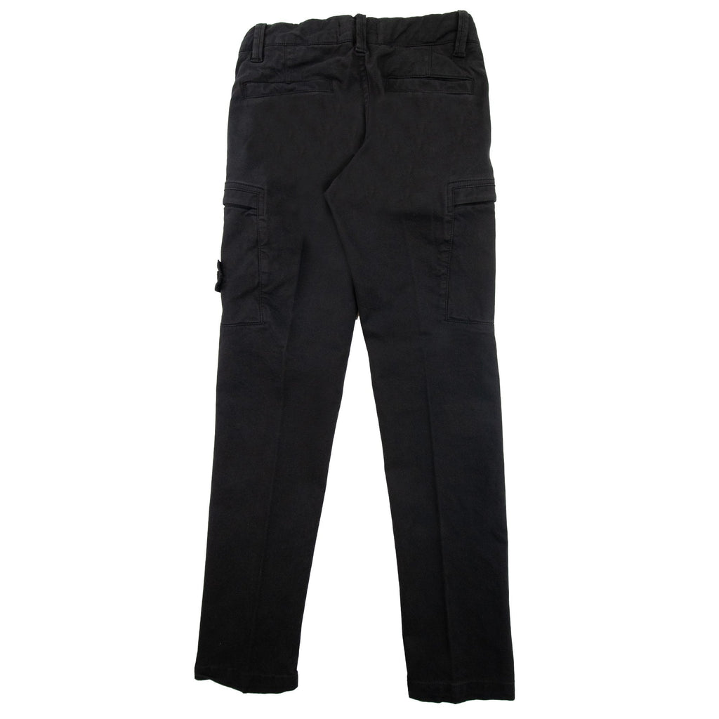 Stone Island Junior 31014 Stretch Broken Twil Cargo Pant Black V0029