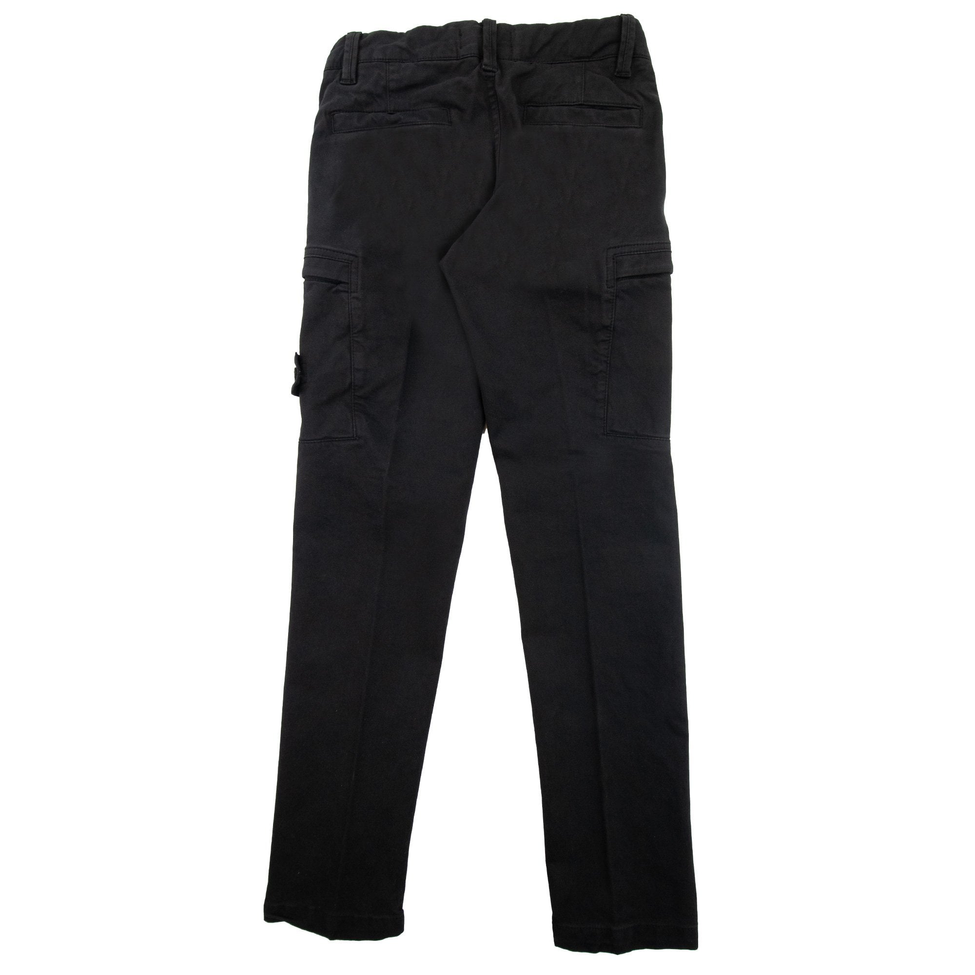 Stone Island Junior 31014 Stretch Broken Twil Cargo Pant Black V0029