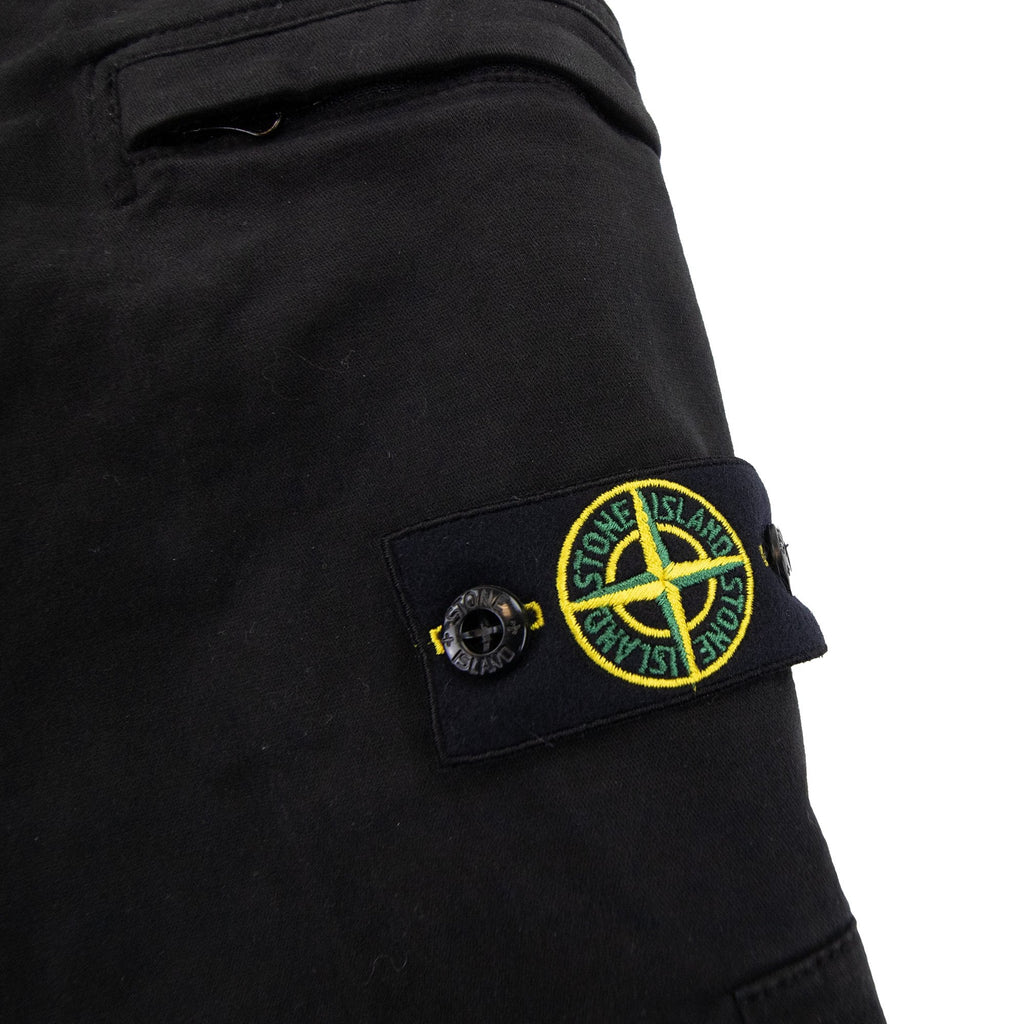 Stone Island Junior 31014 Stretch Broken Twil Cargo Pant Black V0029