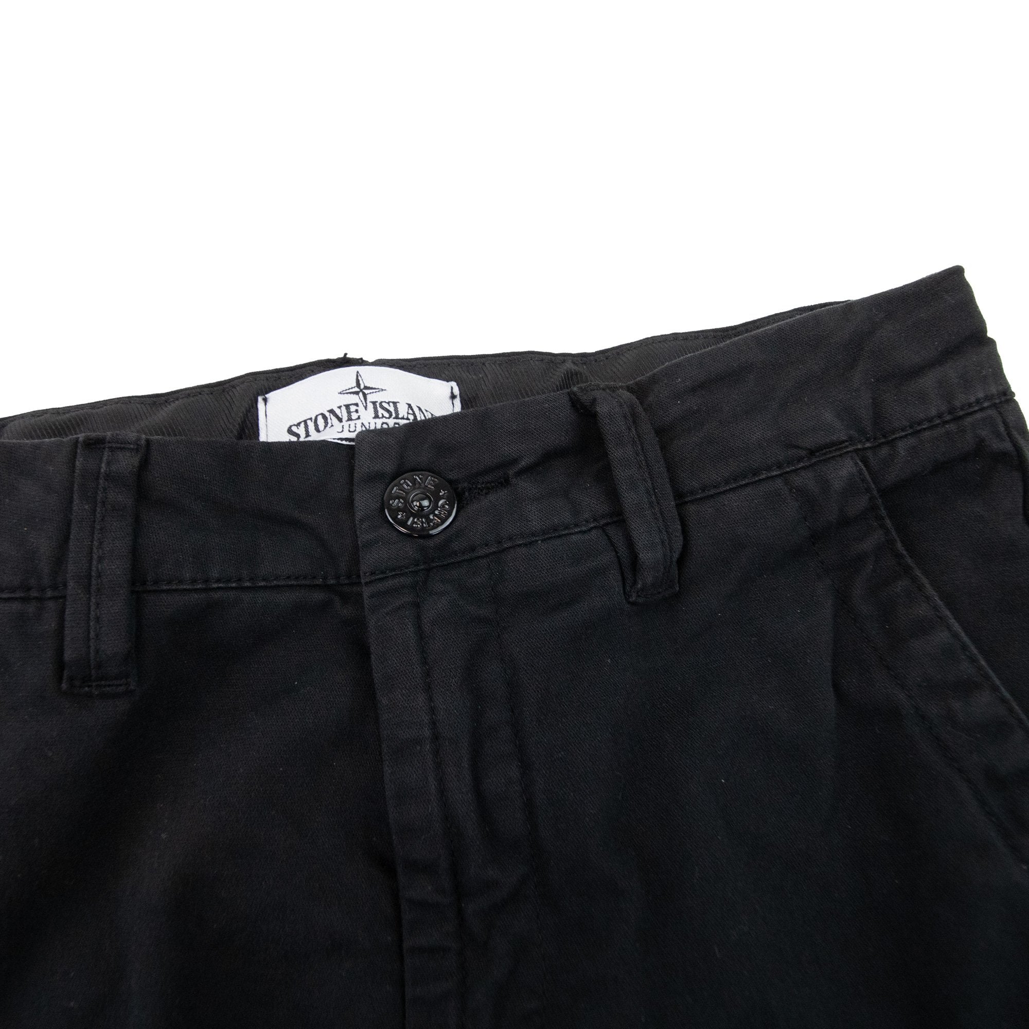 Stone Island Junior 31014 Stretch Broken Twil Cargo Pant Black V0029