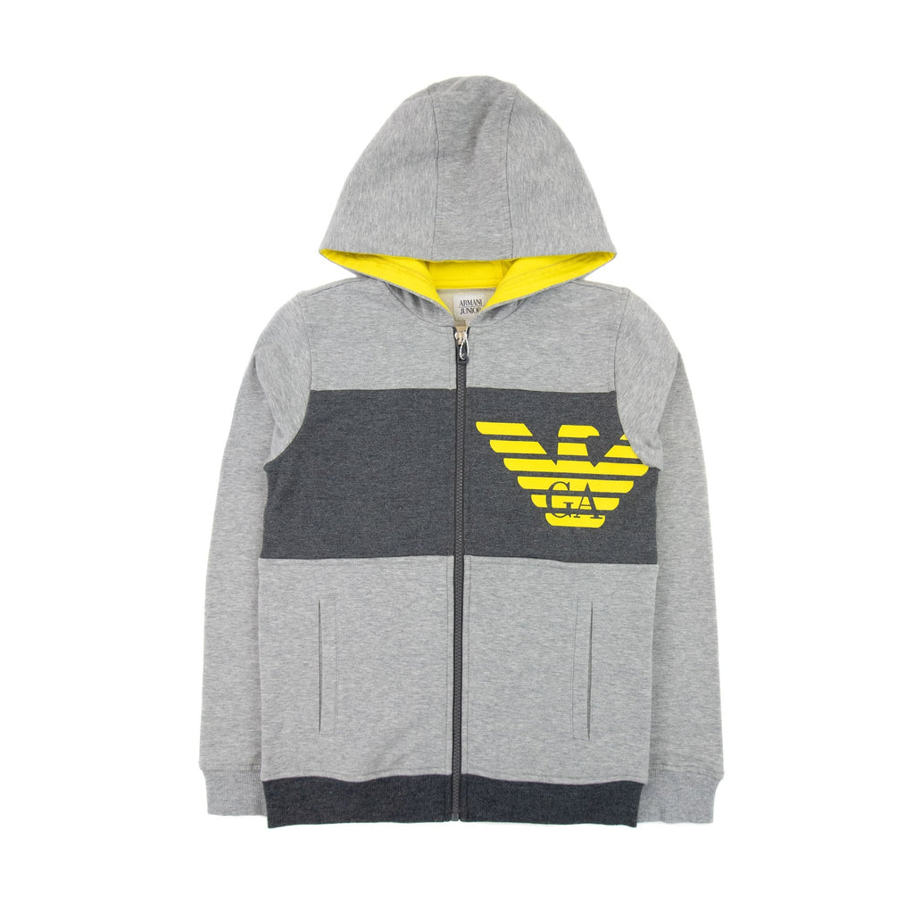 Armani Junior Eagle Logo Tracksuit Top Grey
