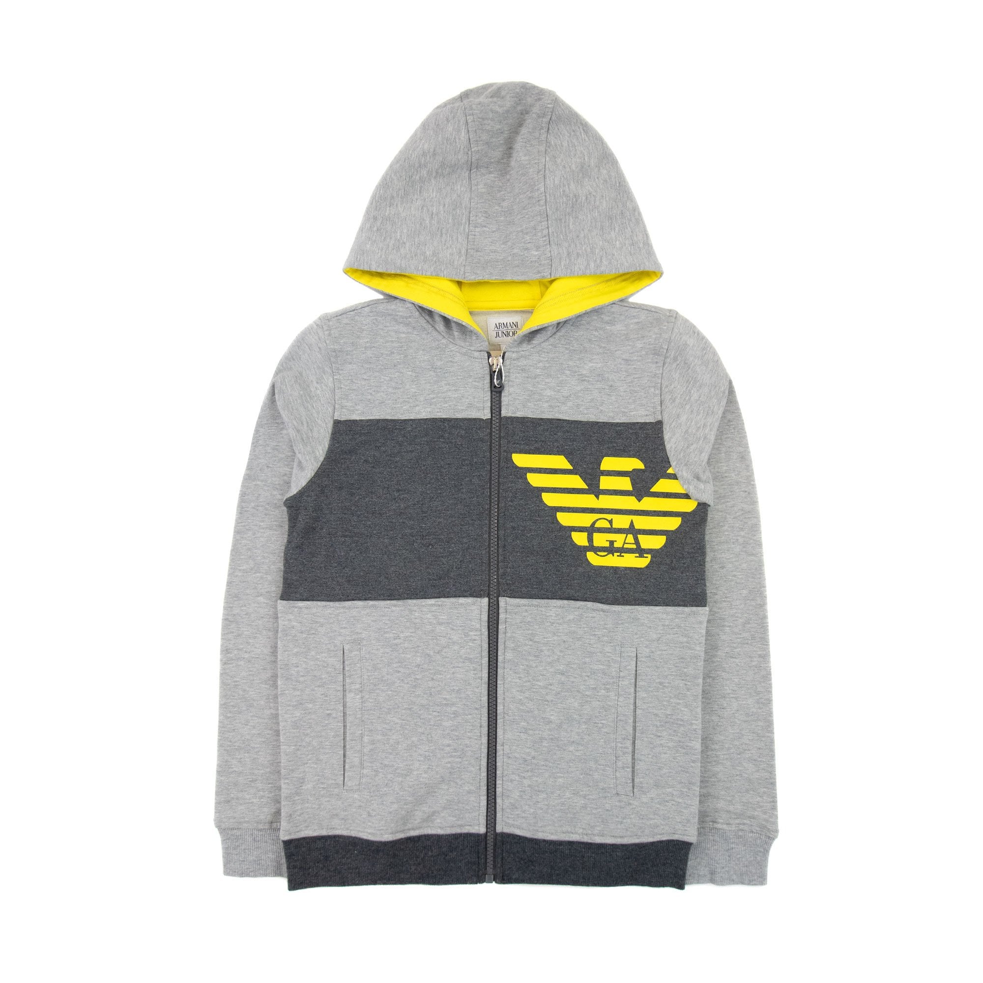 Armani Junior Eagle Logo Tracksuit Top Grey