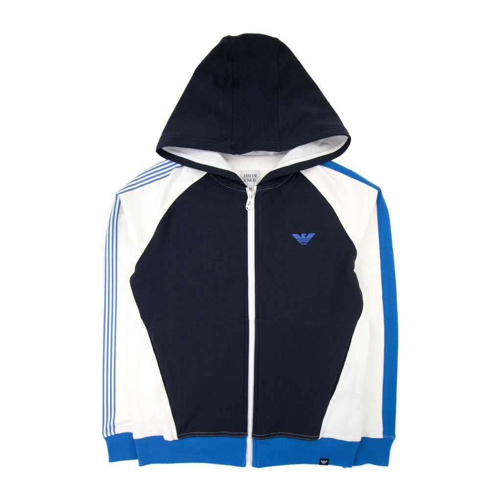Armani Junior Rubber Logo Tracksuit Top Bicolore
