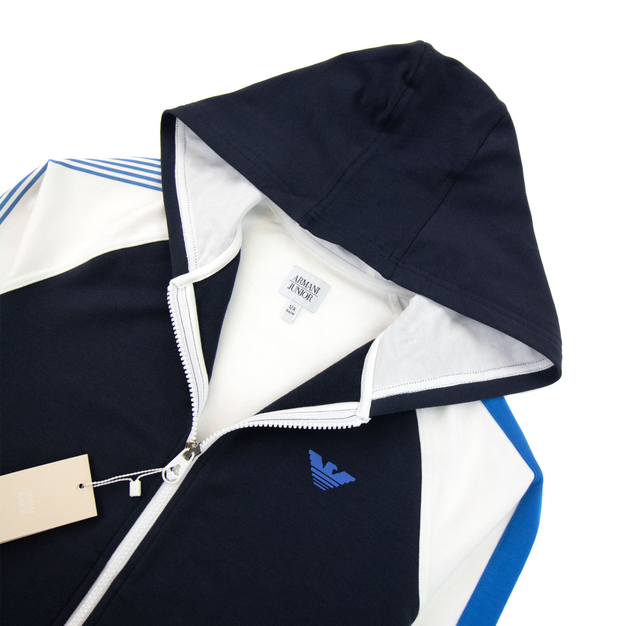 Armani Junior Rubber Logo Tracksuit Top Bicolore